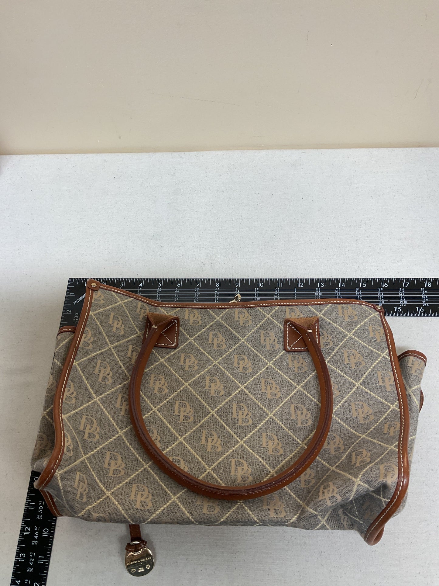 Handbag Designer By Dooney And Bourke In Brown & Grey, Size:Medium