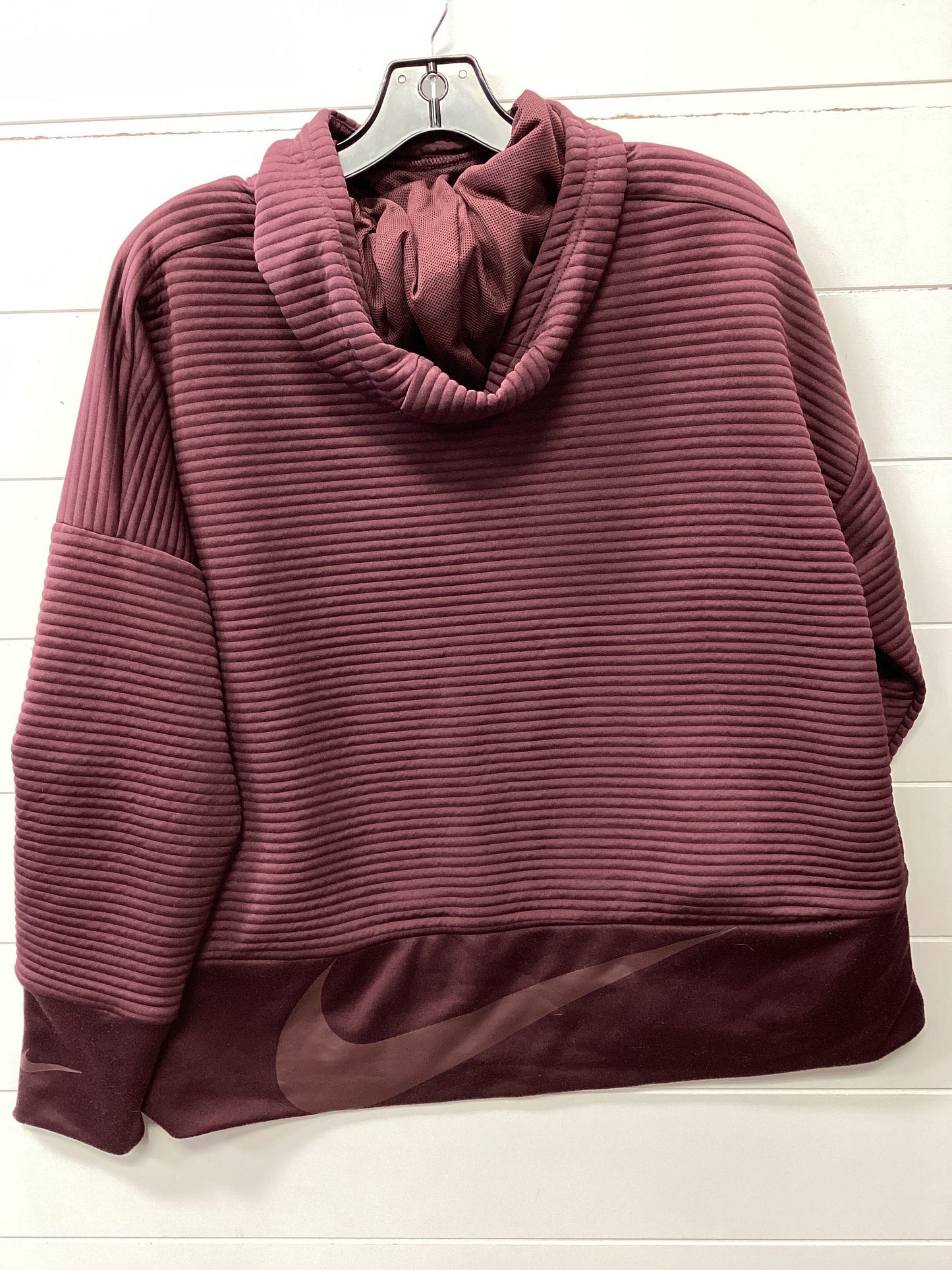 Athletic Top Ls Hoodie By Nike Apparel In Maroon, Size:L