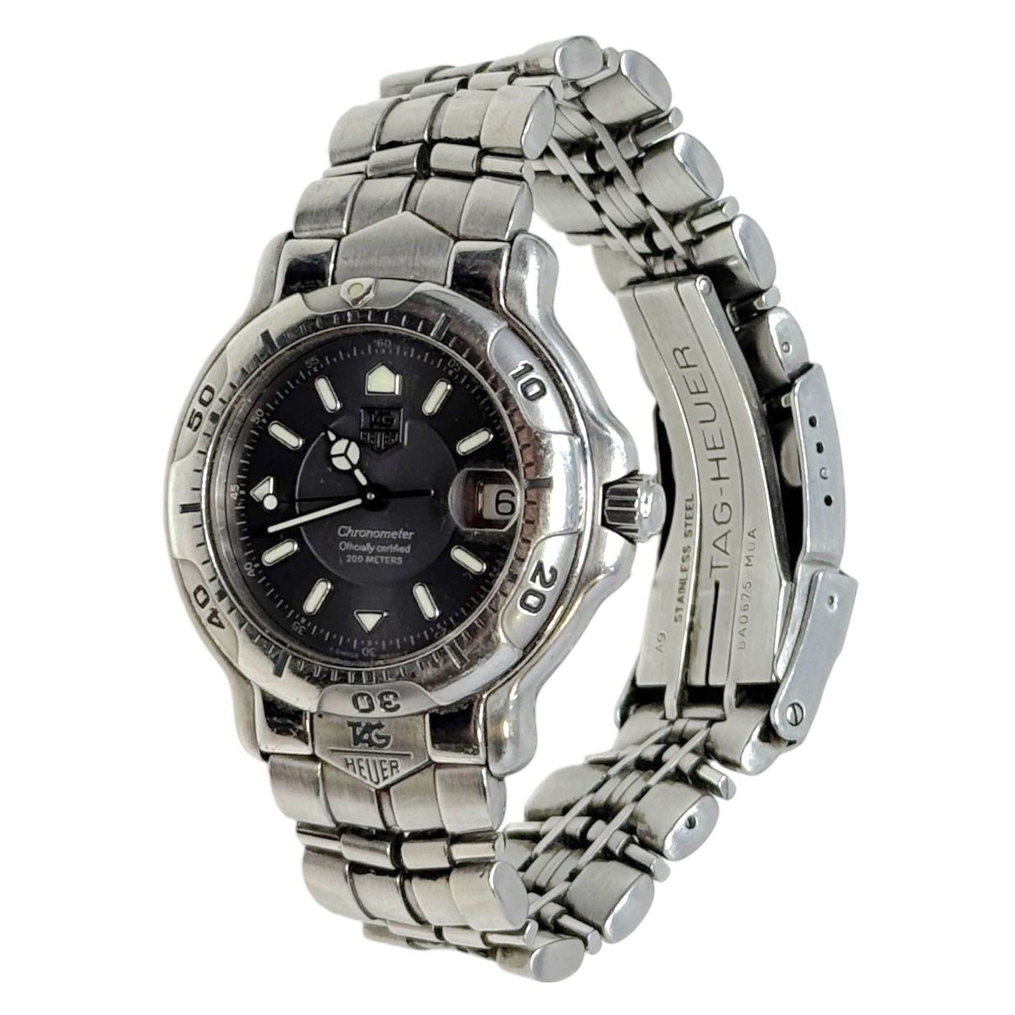 Professional 6000 Quartz Chronometer Stainless Steel Midsize Men's Watch WH5112.BA0675 With Pearlescent Gray Face Designer By Tag Heuer