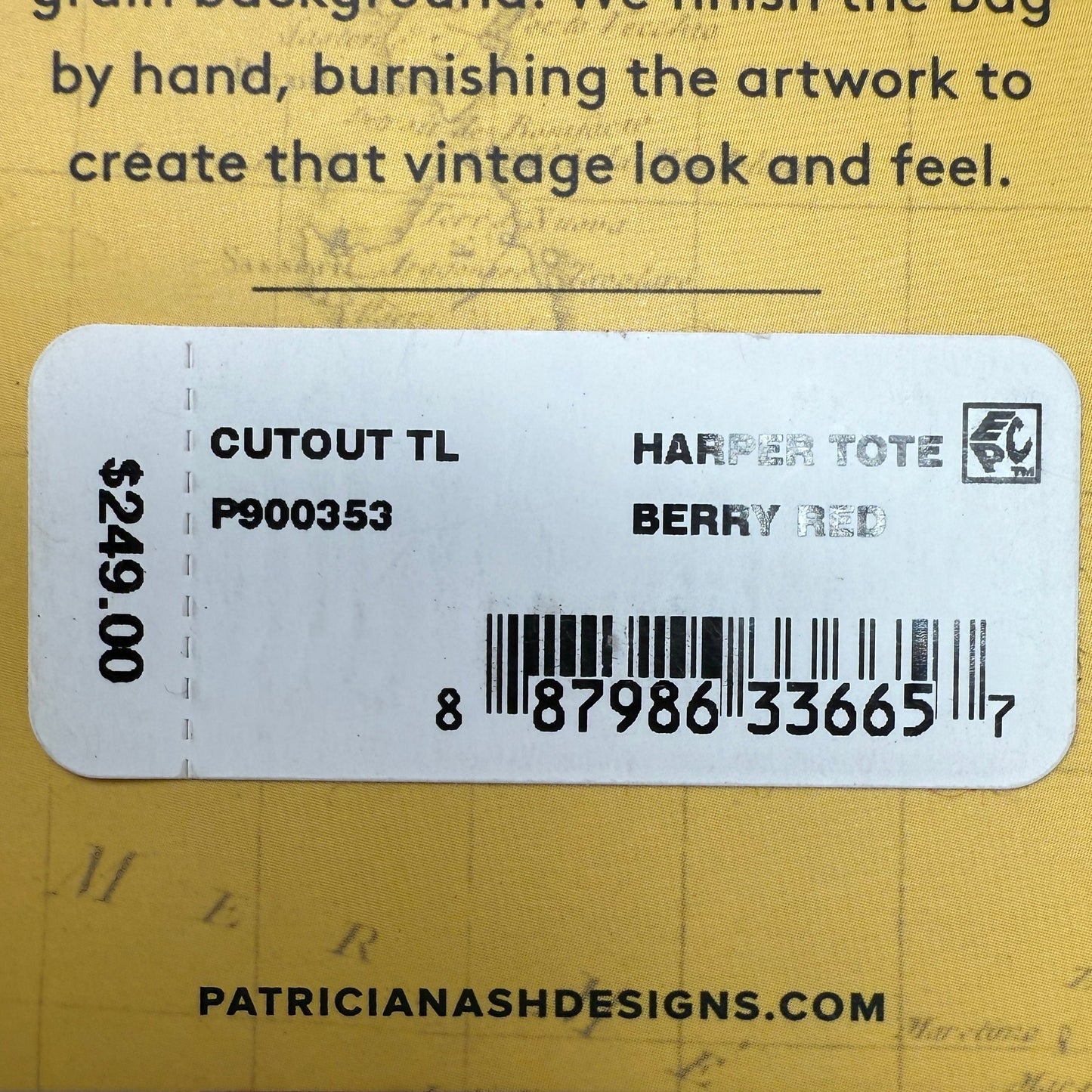 Harper Tote In Berry Red Designer By Patricia Nash, Size: Large