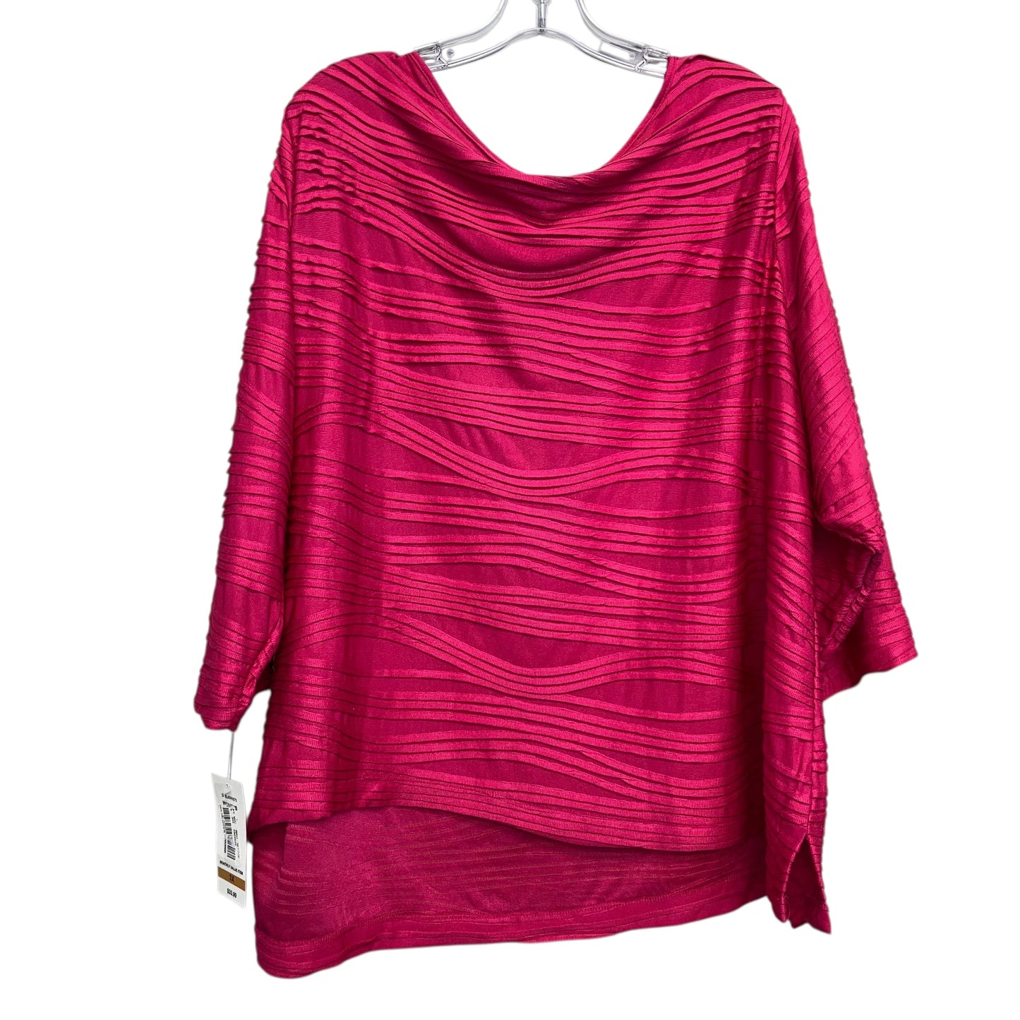 Top 3/4 Sleeve Basic By Allison Daley In Pink, Size:3X
