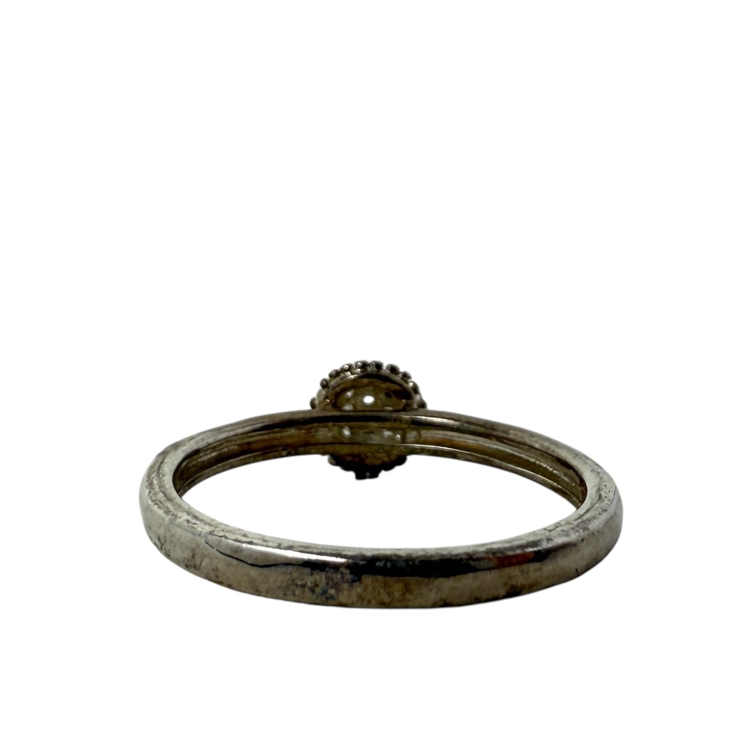 Sterling Silver Disco Lights Pave Crystal Ball CZ Stacking Ring By Silpada, Size: 8
