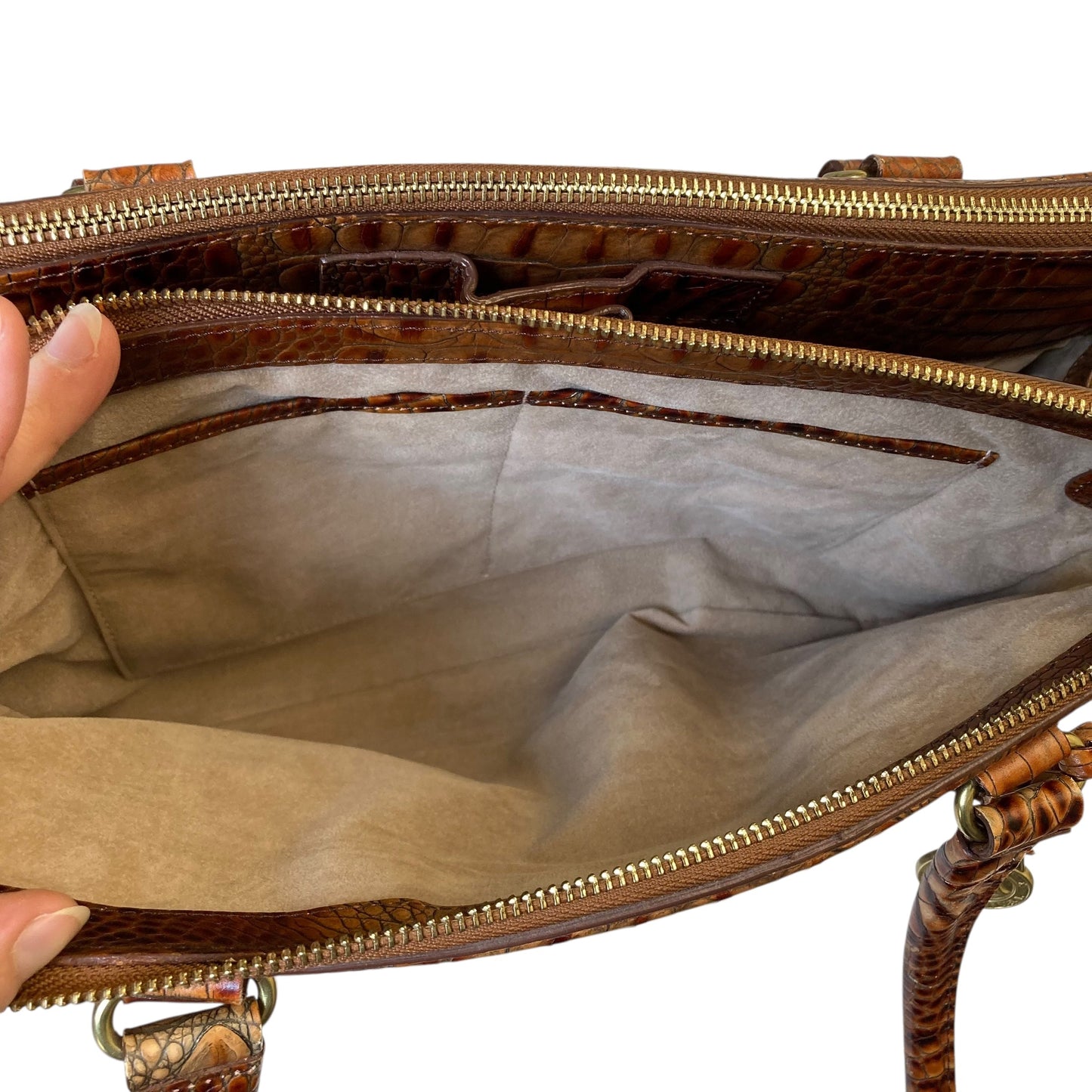 Handbag Designer By Brahmin In Tan, Size:Medium