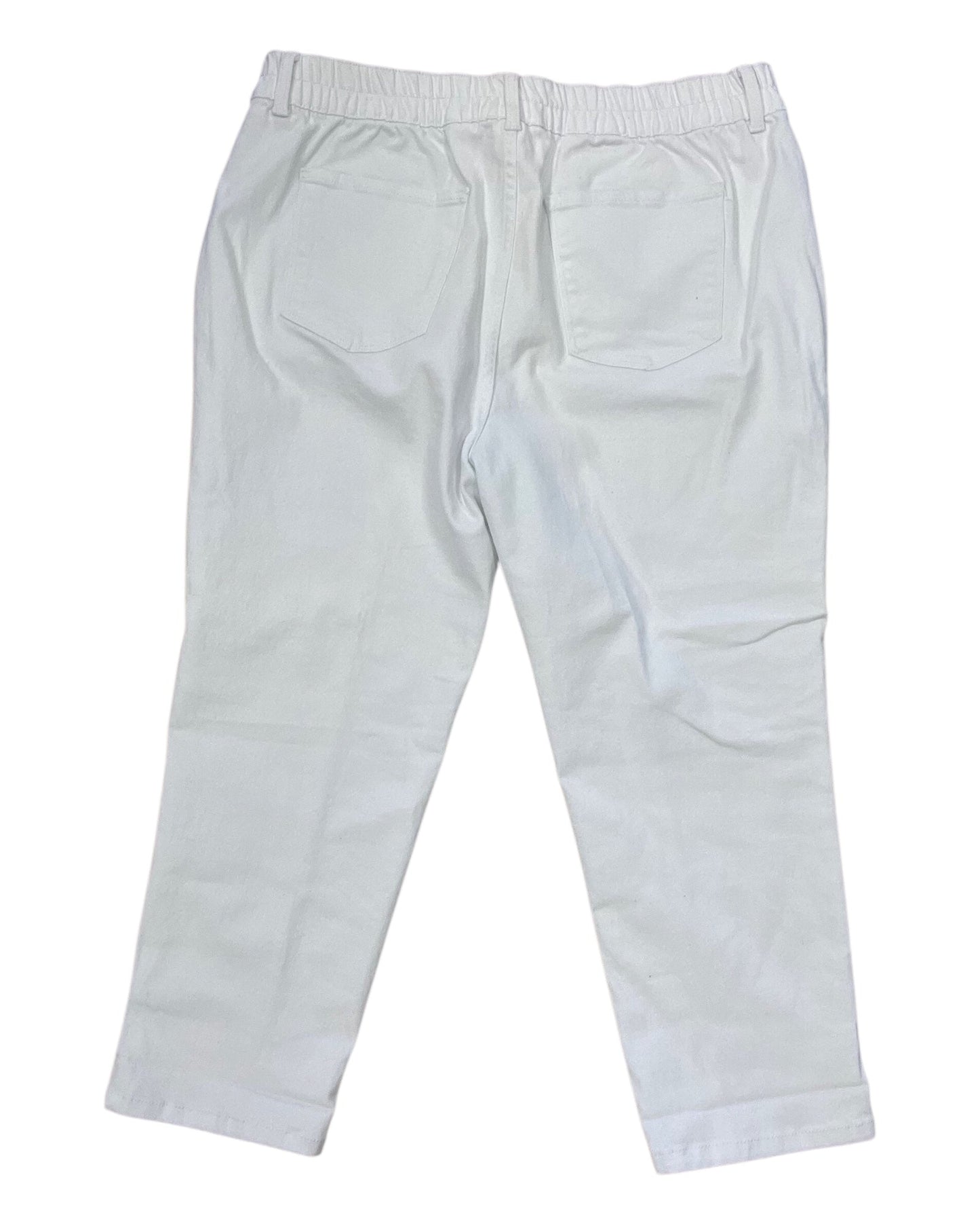 Jeans Straight By Terra & Sky In White Denim, Size:18