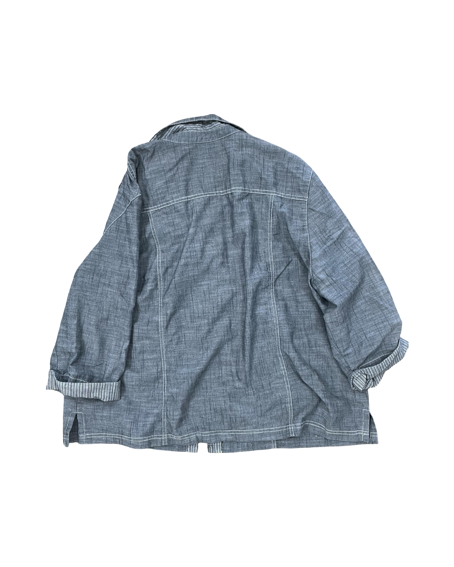 Blouse Ls By Alfred Dunner In Grey, Size:3X