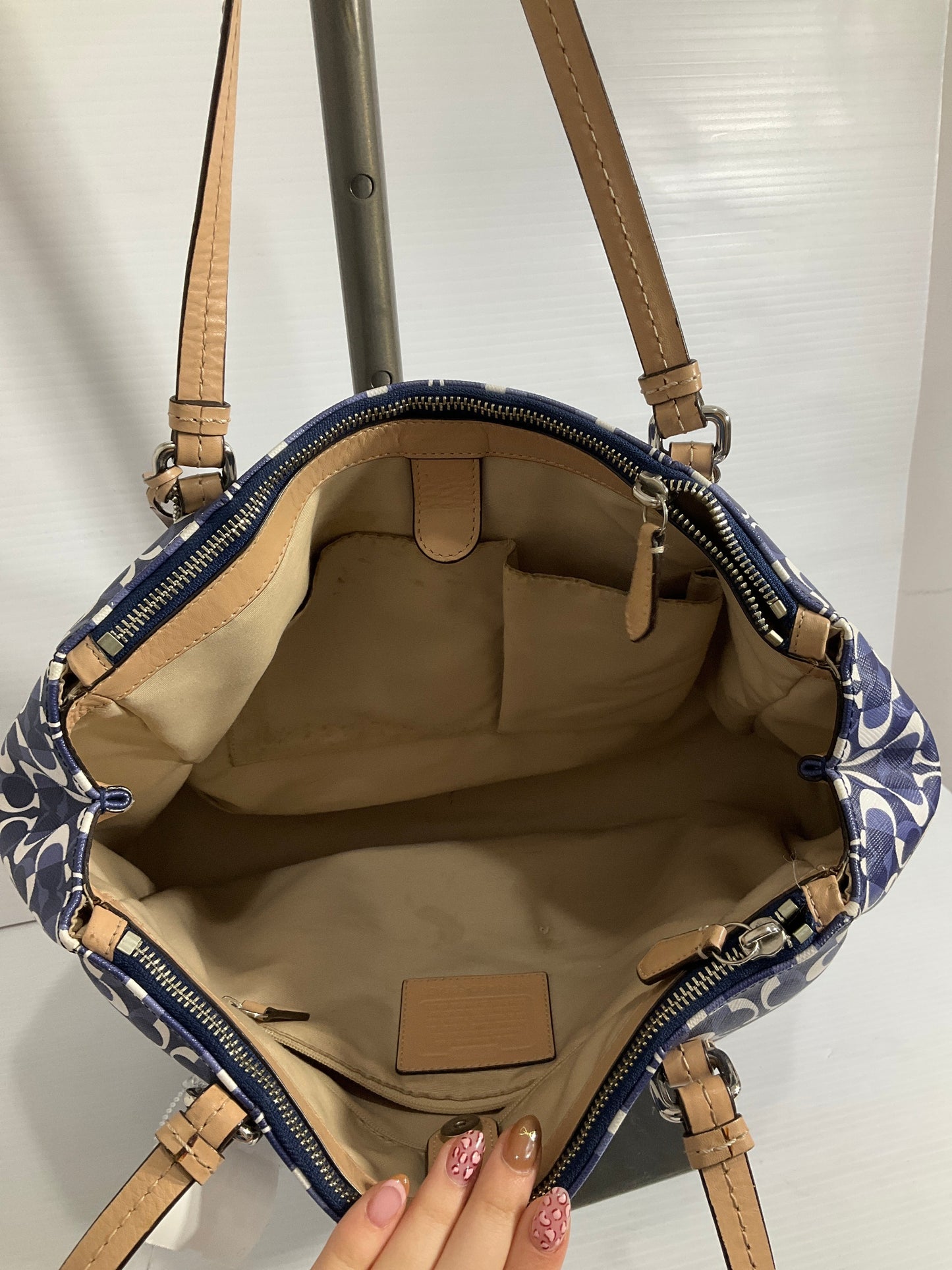 Handbag Designer By Coach In Blue, Size:Medium