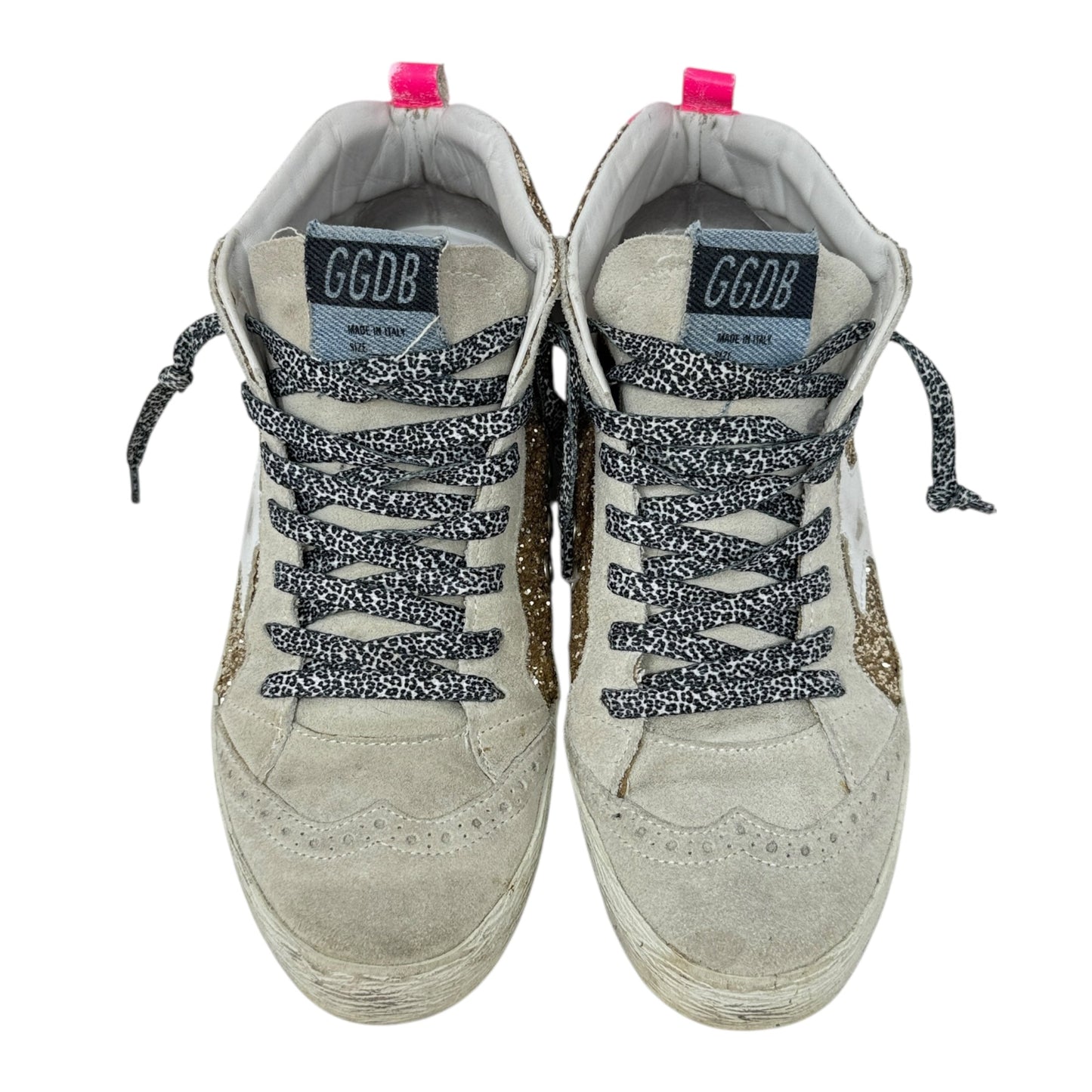 Mid Star Glitter Sneakers Luxury Designer By Golden Goose In Gold, Size: US 8/IT 38