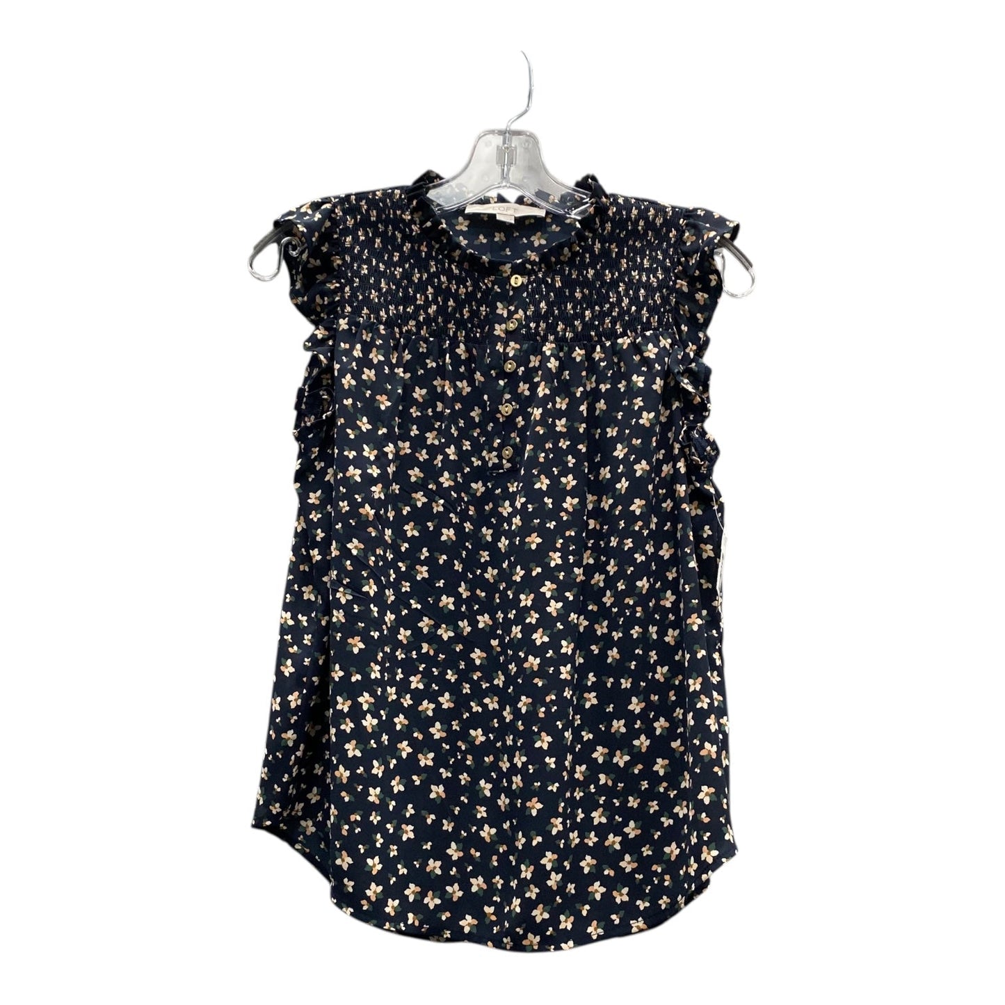 Top Sleeveless By Loft In Blue & Tan, Size:Xs