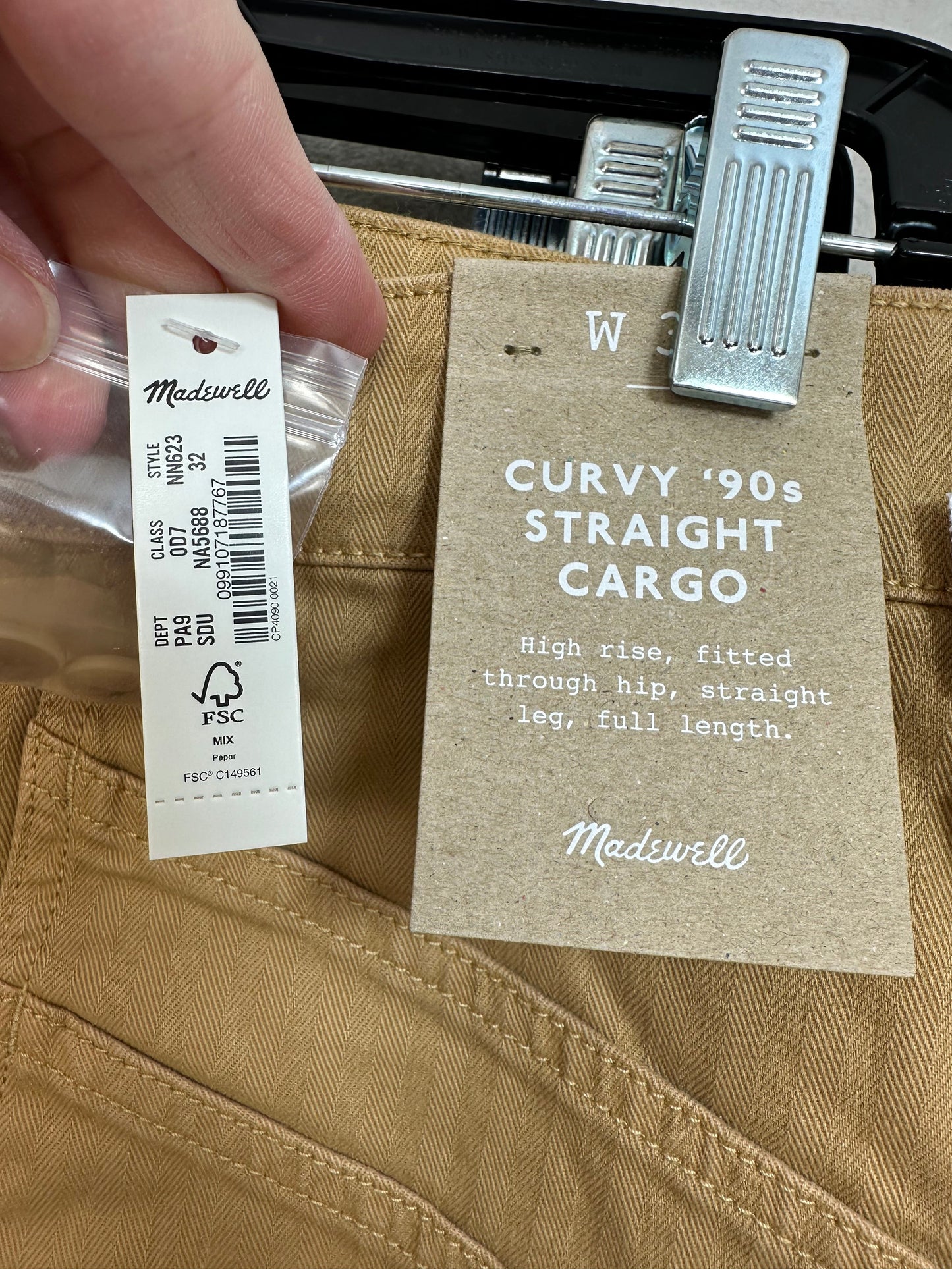 CURVY *90s STRAIGHT CARGO Pants & Utility By Madewell In Tan, Size: 14