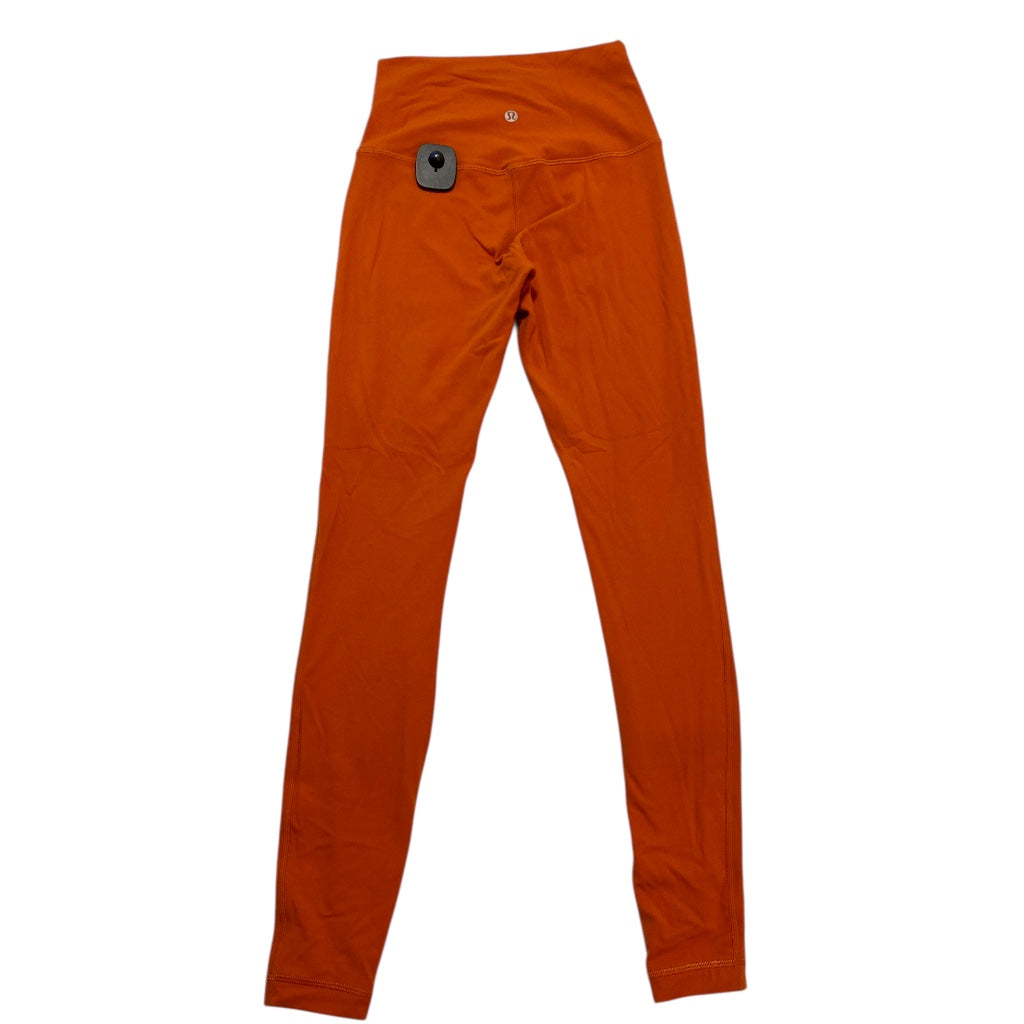 Athletic Leggings By Lululemon In Orange, Size:4