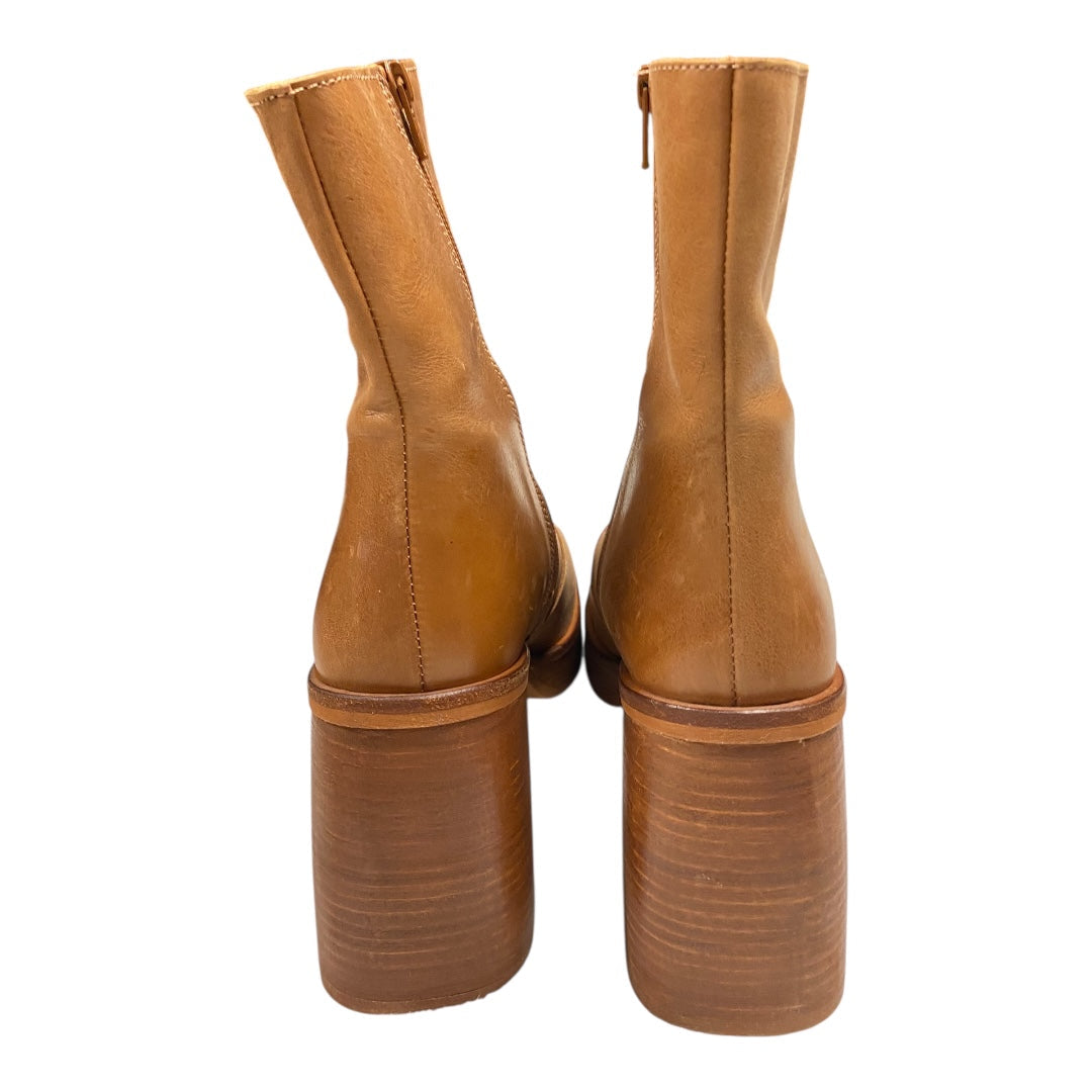 Boots Ankle Heels By Free People In Brown, Size:7.5