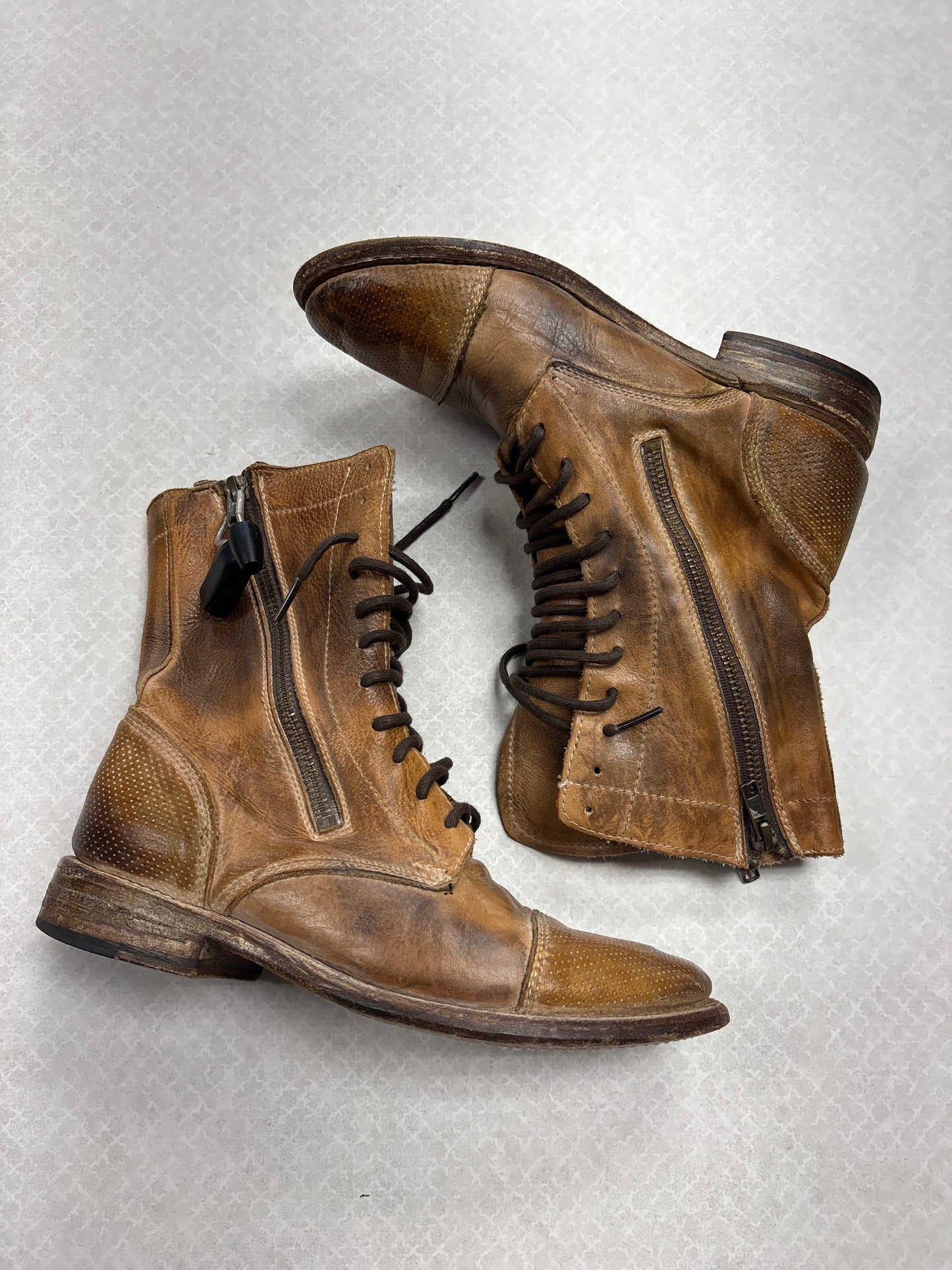 Boots Ankle Flats By Bed Stu In Tan, Size:6