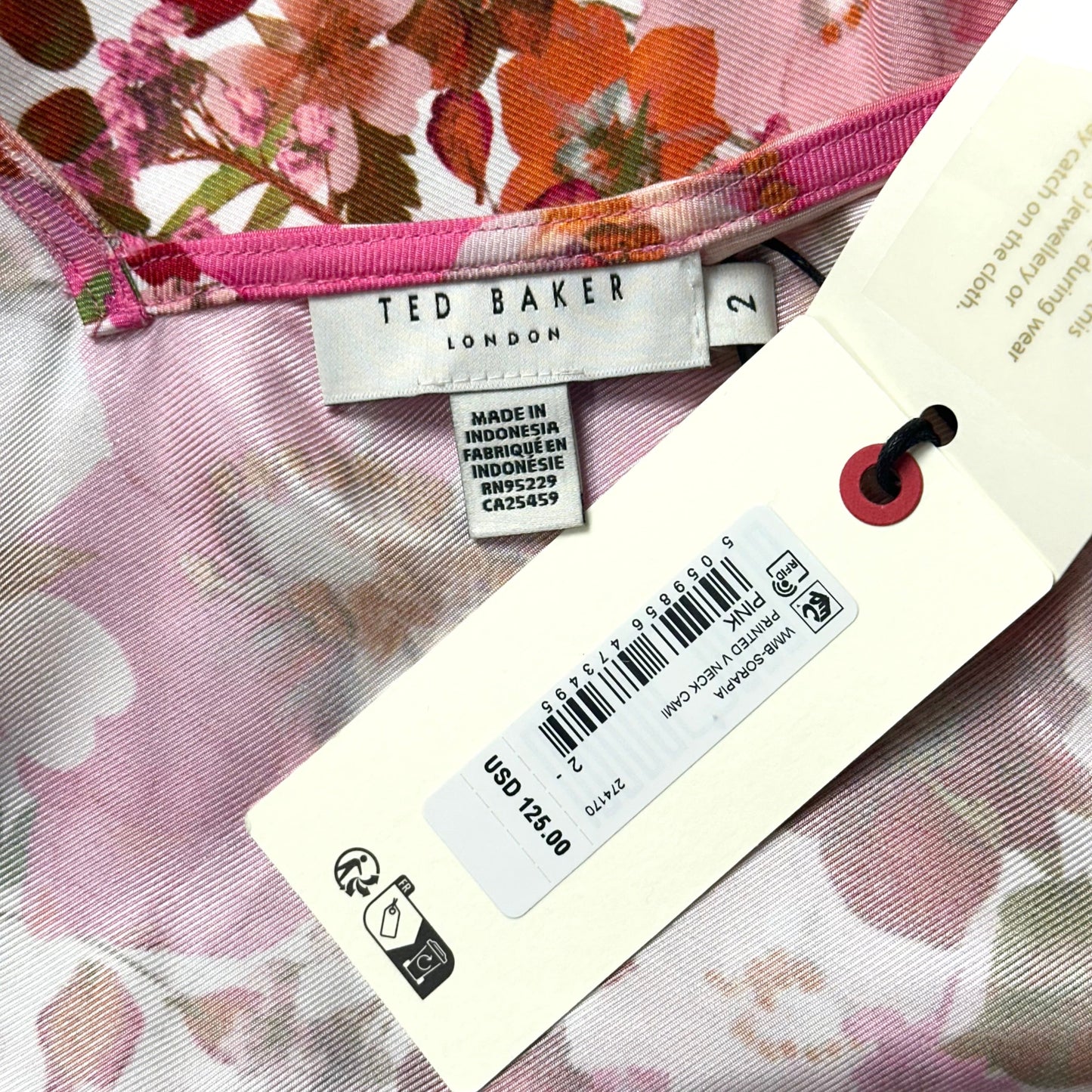 Top Sleeveless By Ted Baker In Floral Print, Size: Xs