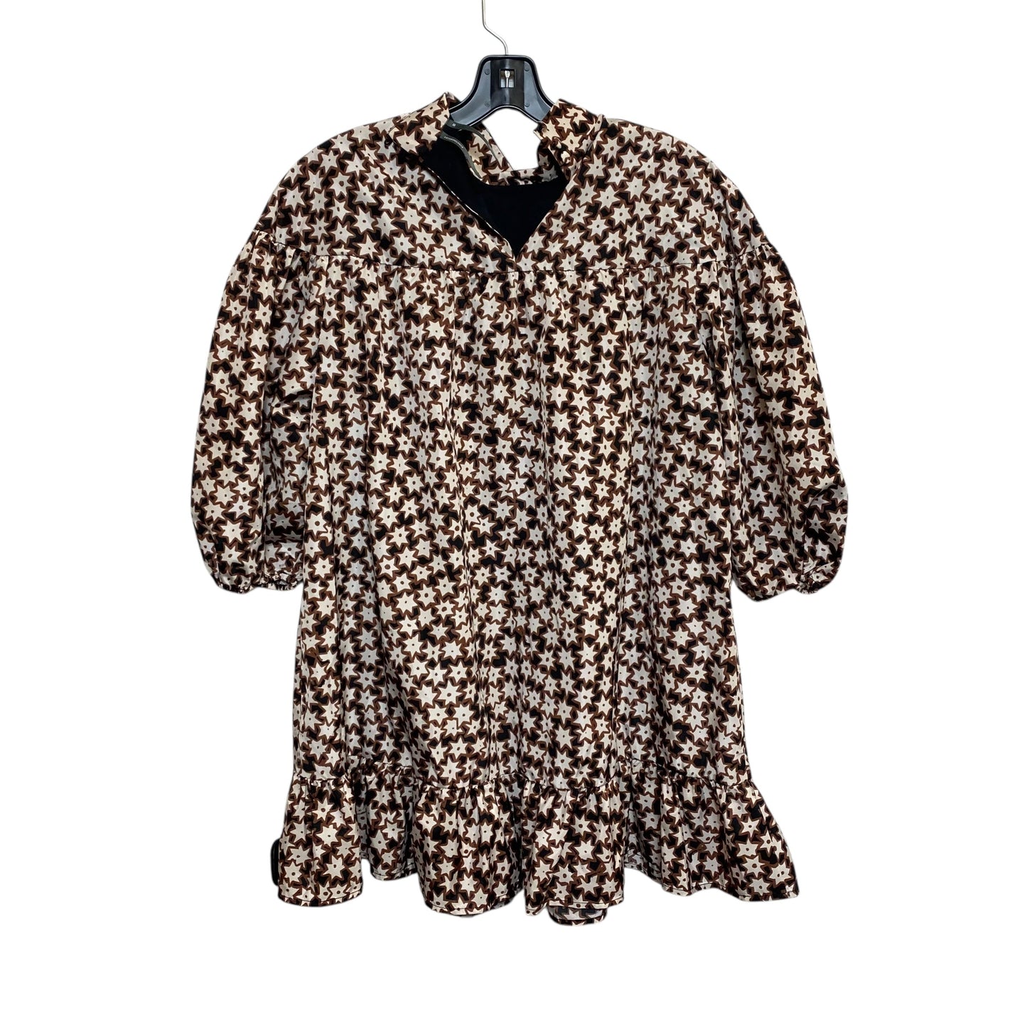 Dress Casual Short By Anthropologie In Brown & Cream, Size:Xs