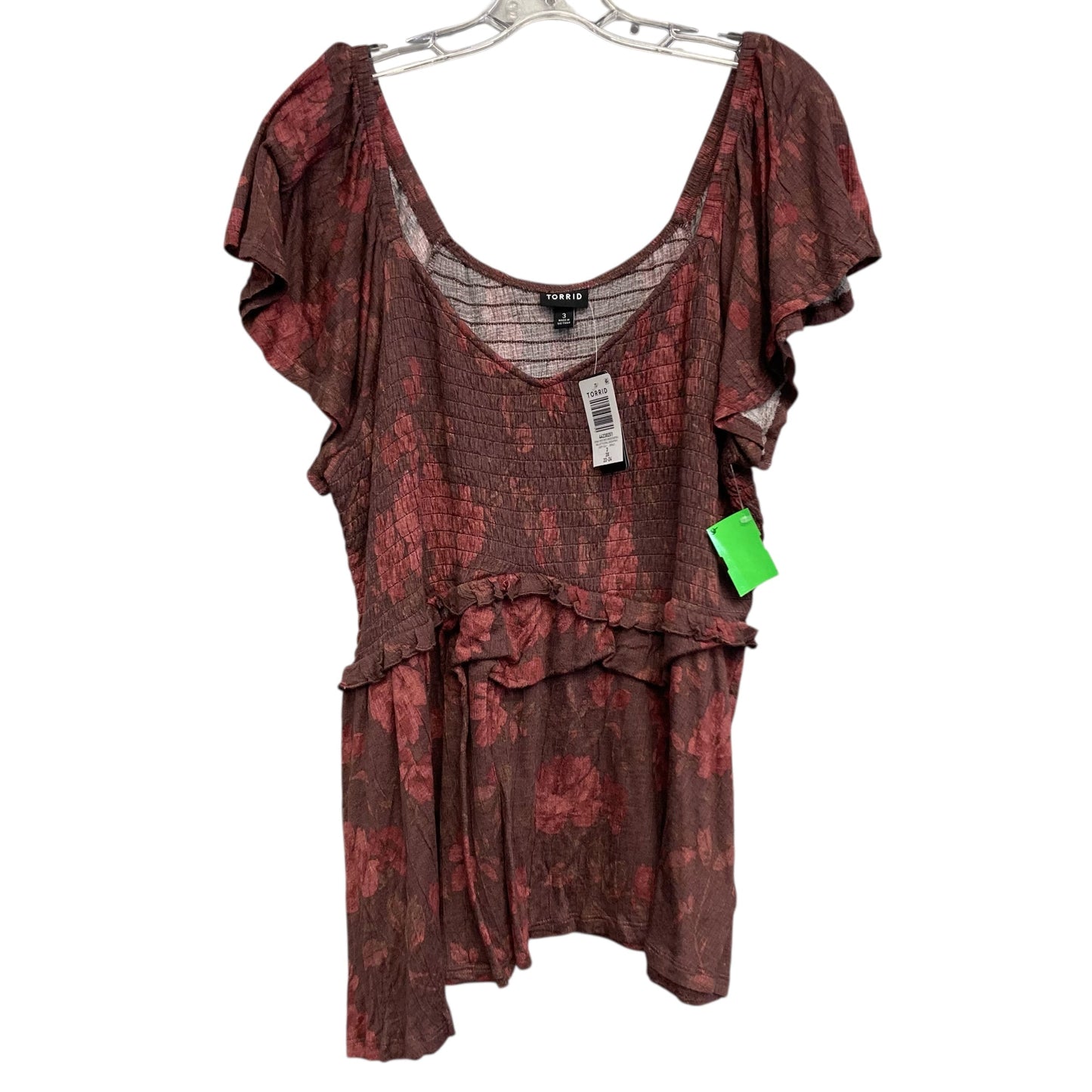Top Ss By Torrid In Floral Print, Size:3X