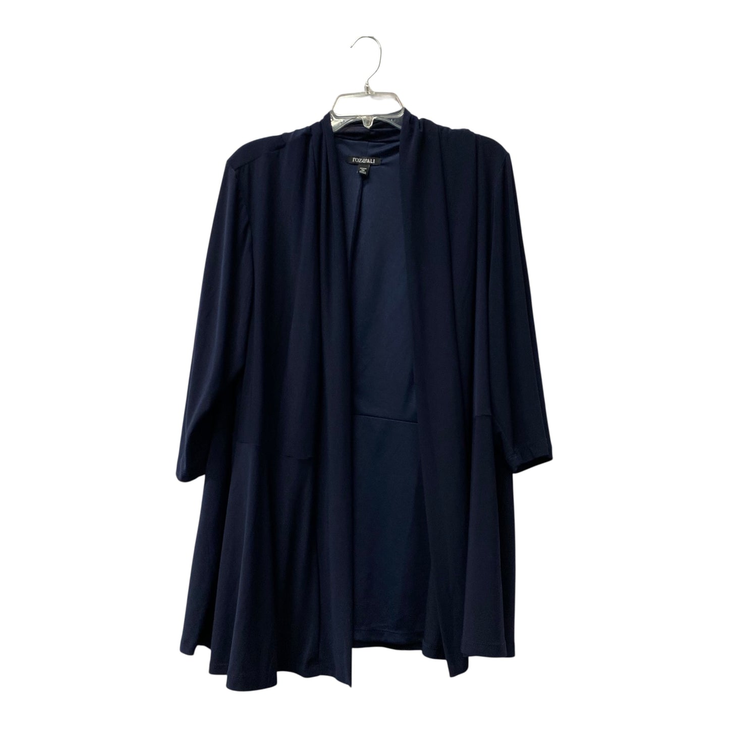 Cardigan By Roz And Ali In Navy, Size:3X