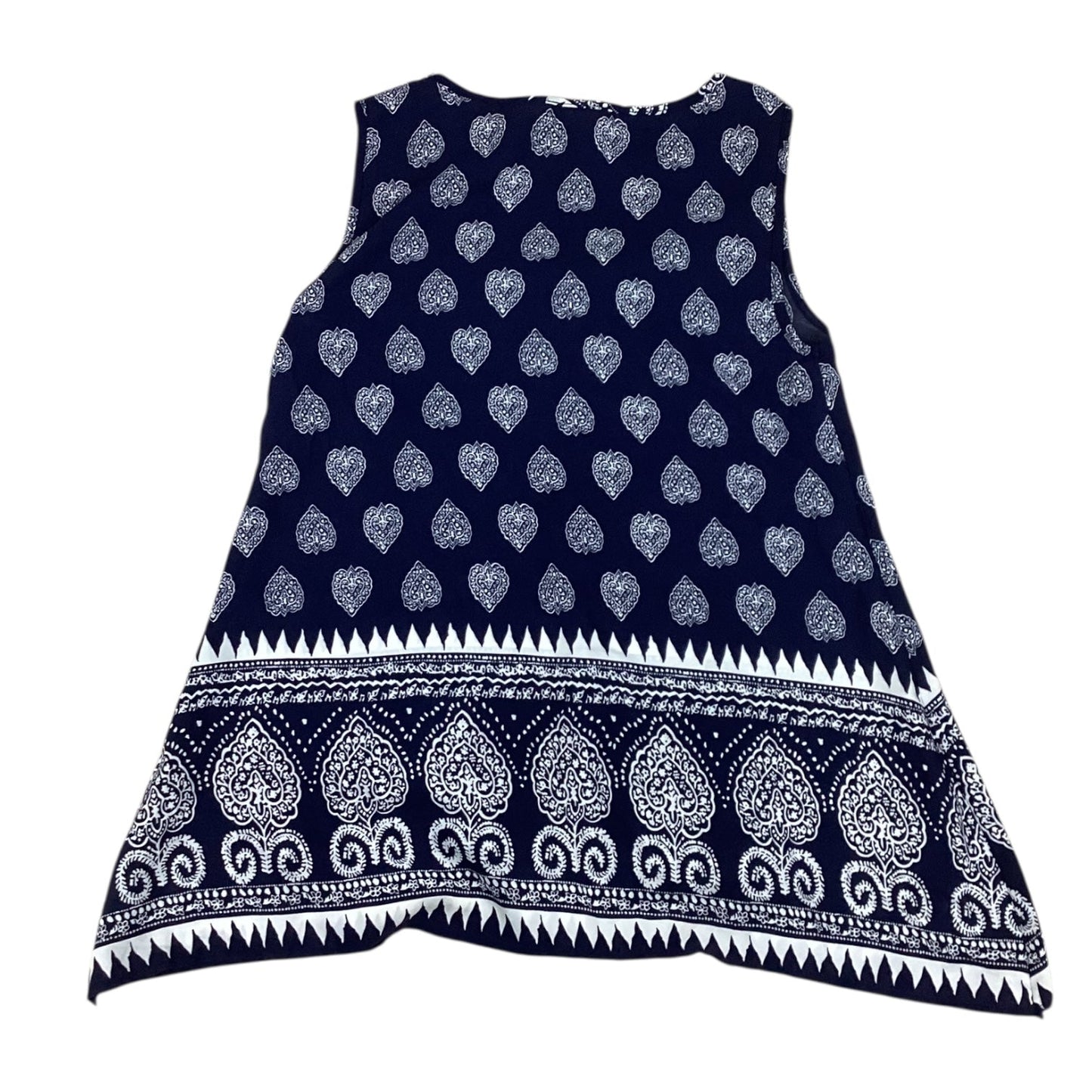 Top Sleeveless By Sunny Leigh In Blue & White, Size:Sp