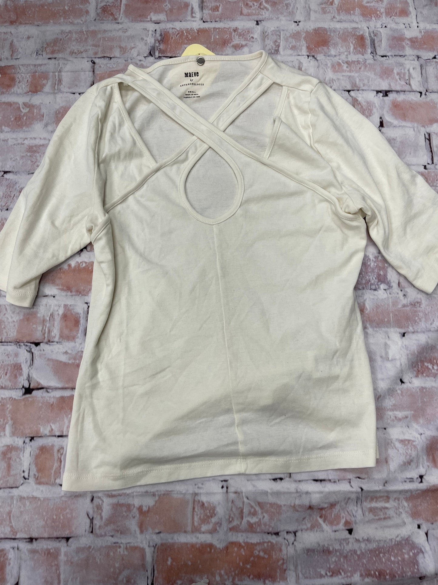 Top Short Sleeve By Maeve In White, Size: S