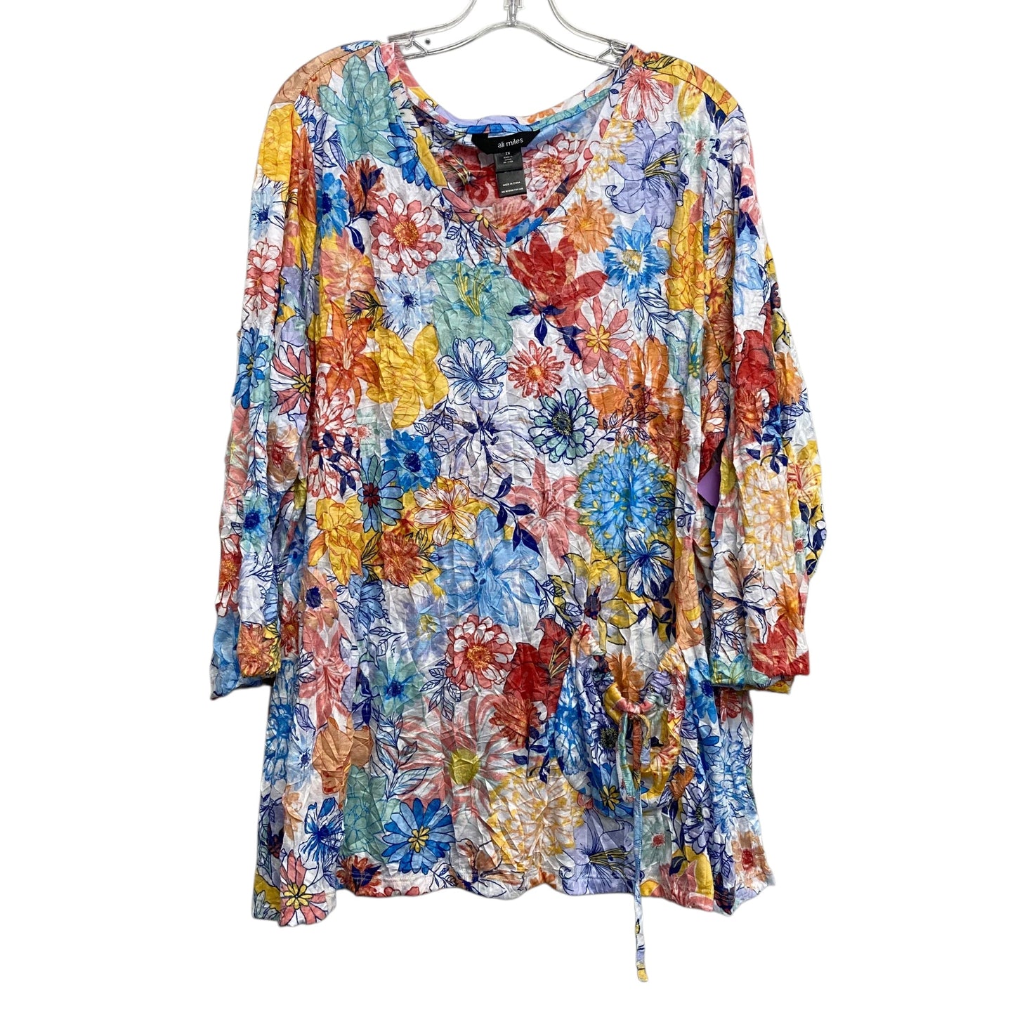 Top Ls By Ali Miles In Floral Print, Size:2X