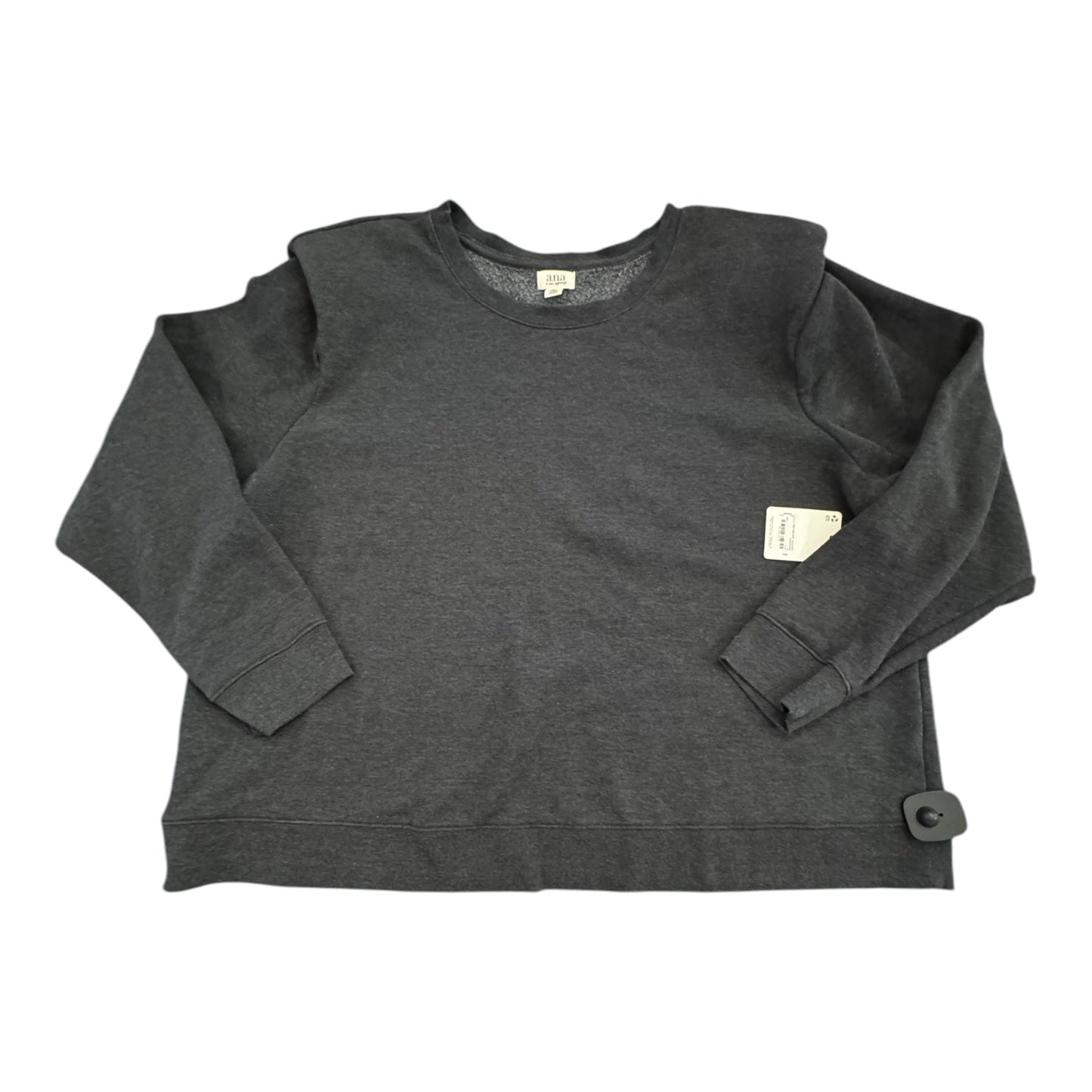 Sweatshirt Crewneck By Ana In Grey, Size:2X