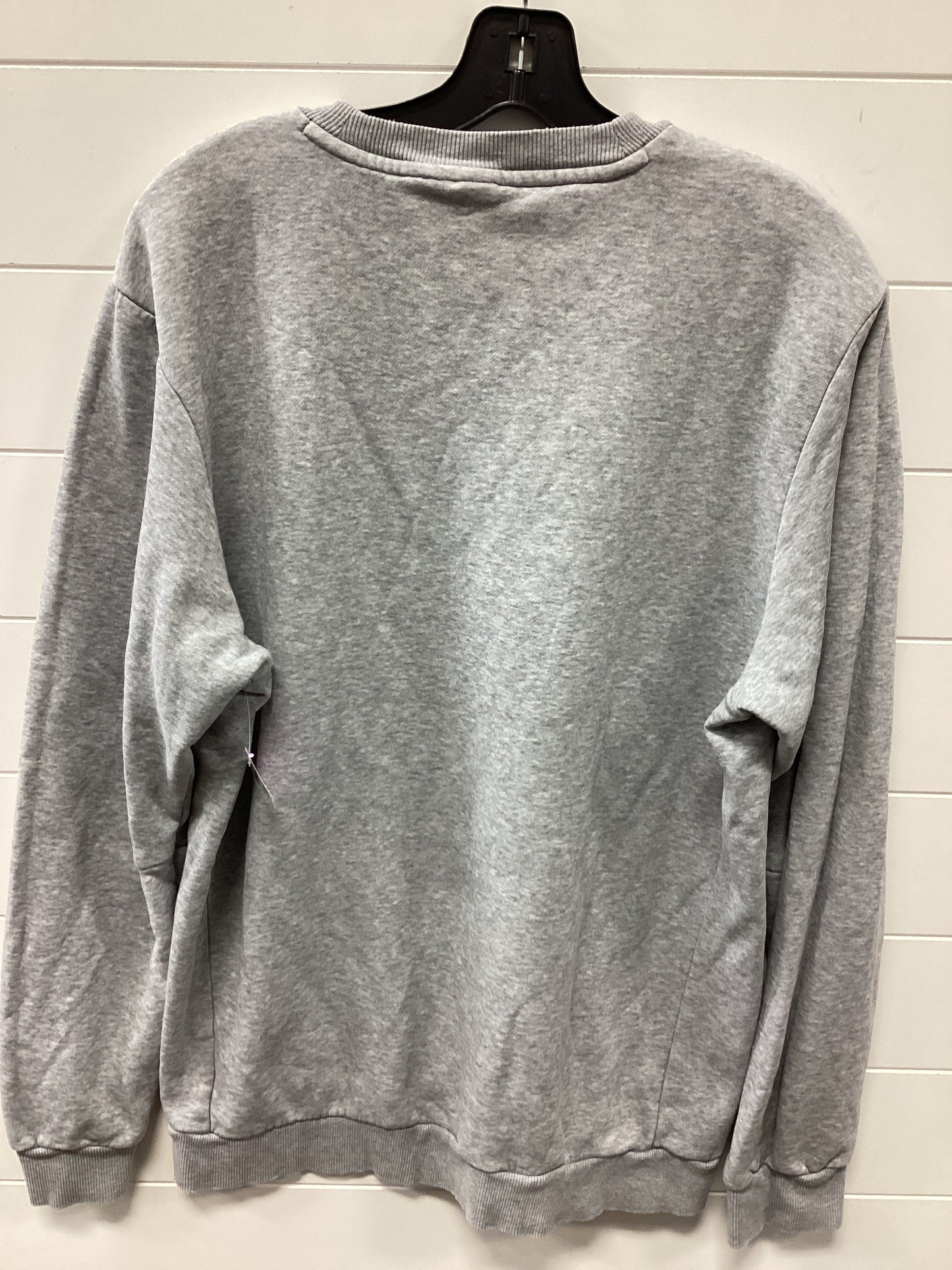 Athletic Sweatshirt Crewneck By Adidas In Grey, Size:L