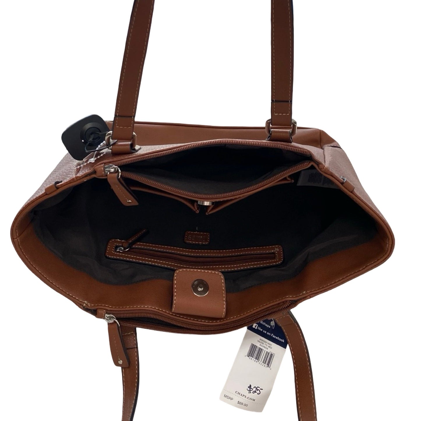 Handbag By Chaps In Brown, Size:Large