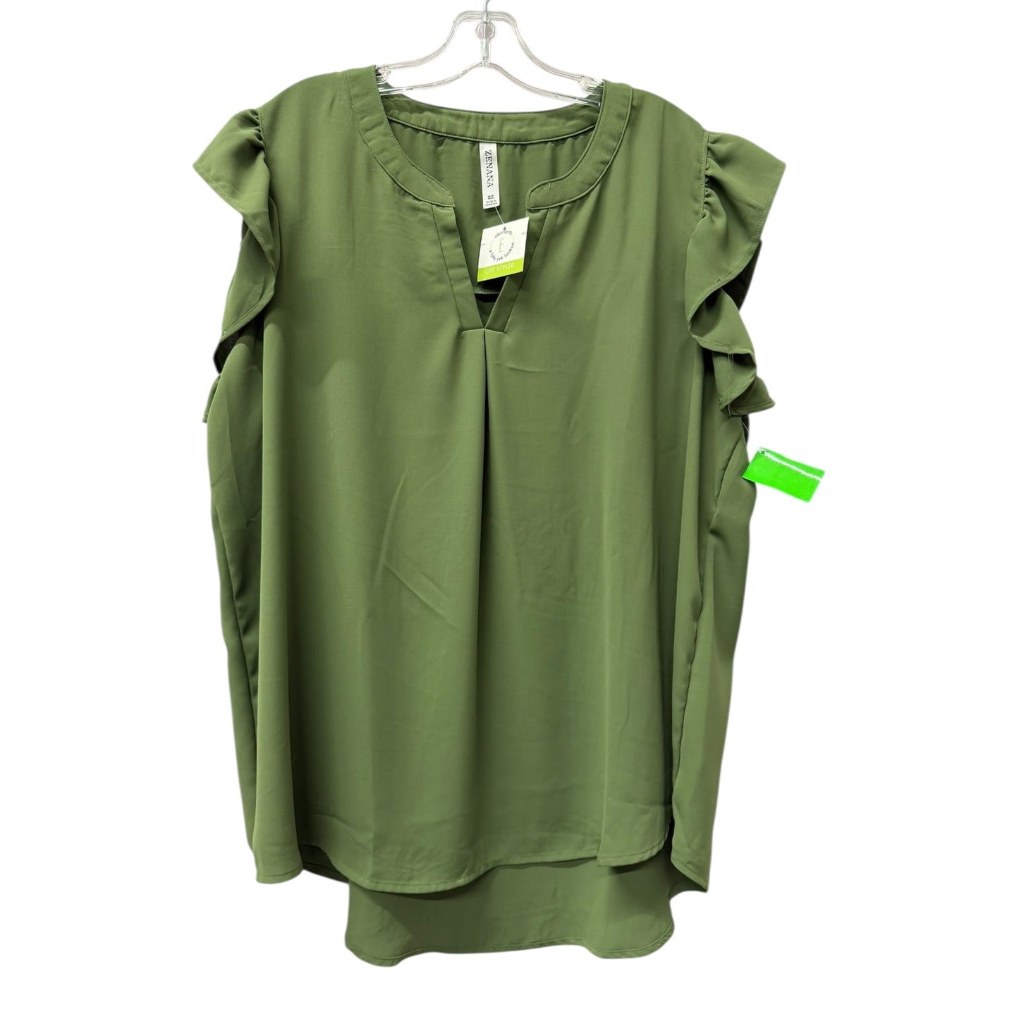 Top Ss By Zenana In Green, Size:2X