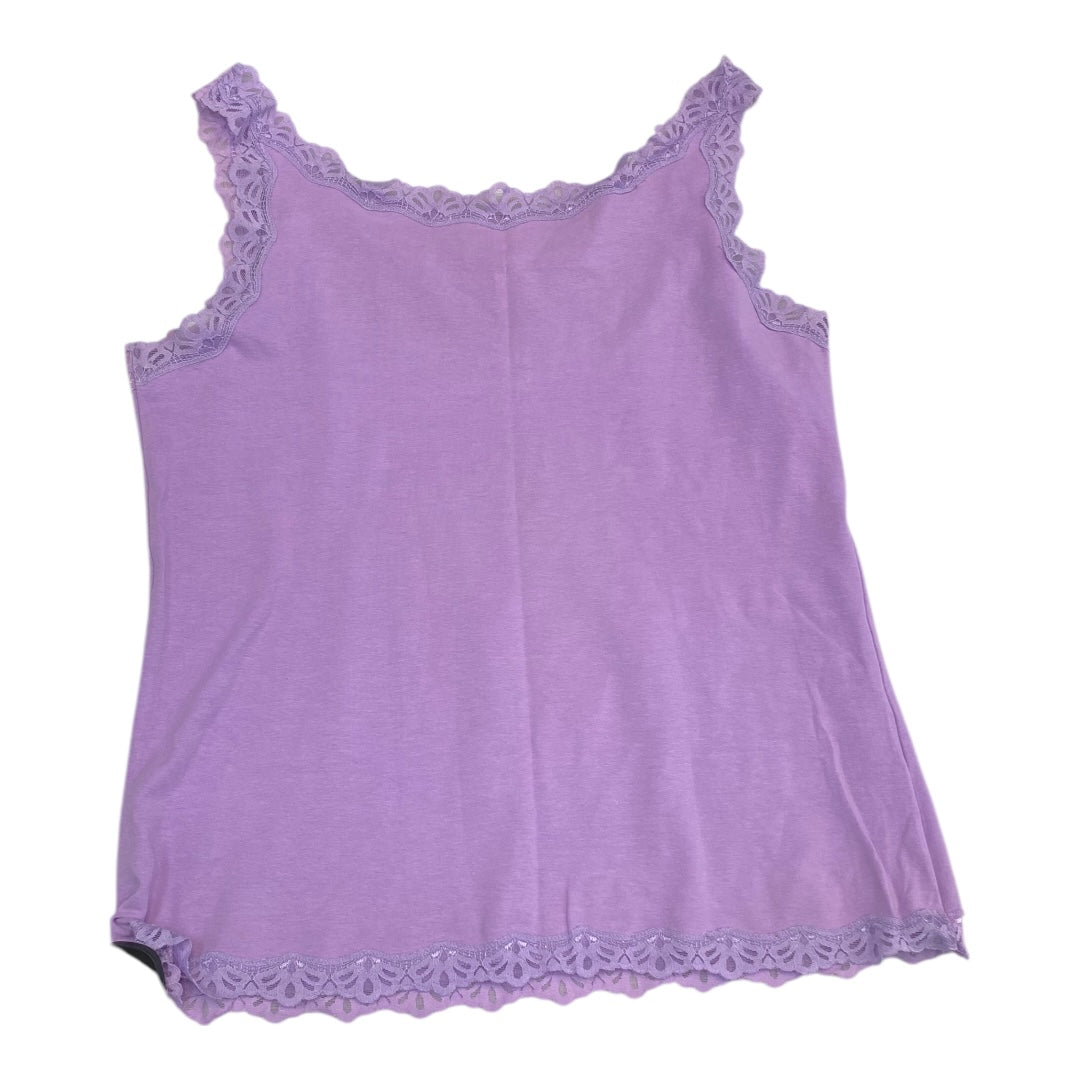 Top Sleeveless Basic By Christopher And Banks In Purple, Size:Xl