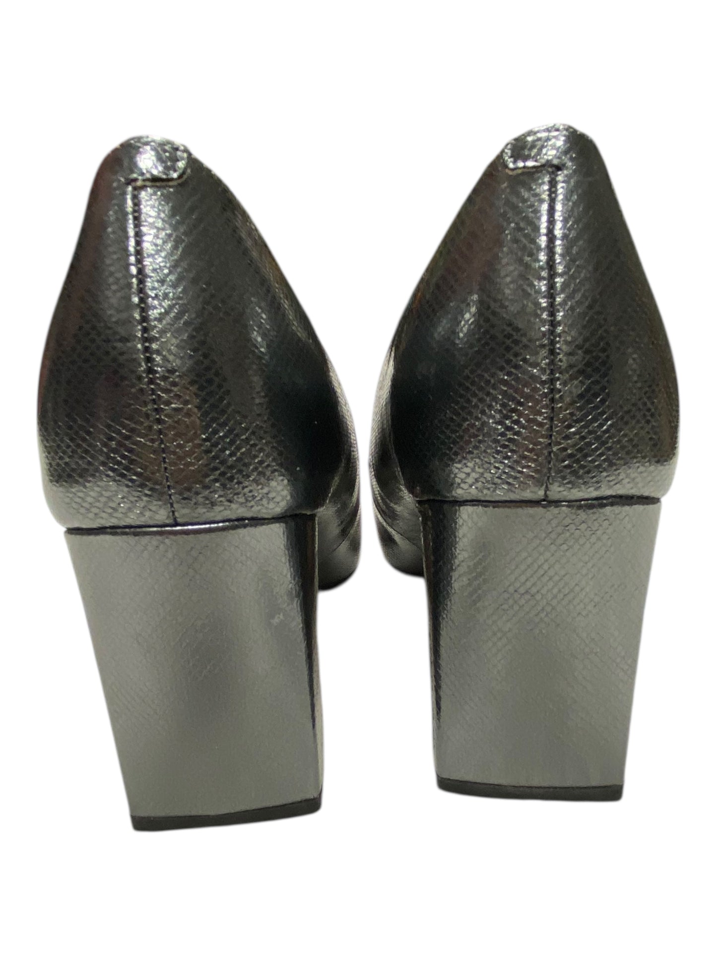 Shoes Heels Block By Marc Fisher In Silver, Size:8.5