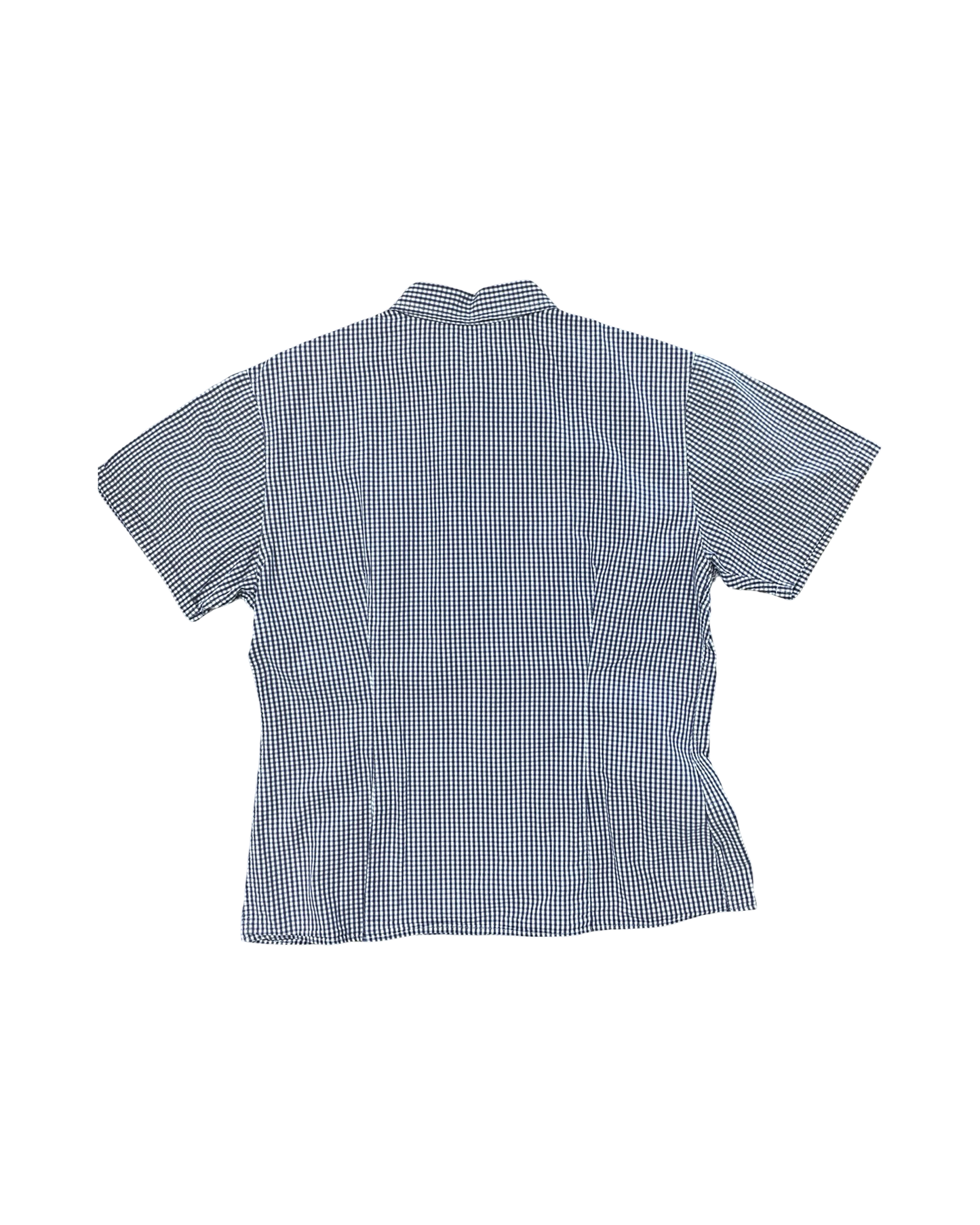 Blouse Ss By Eddie Bauer In Purple & White, Size:M