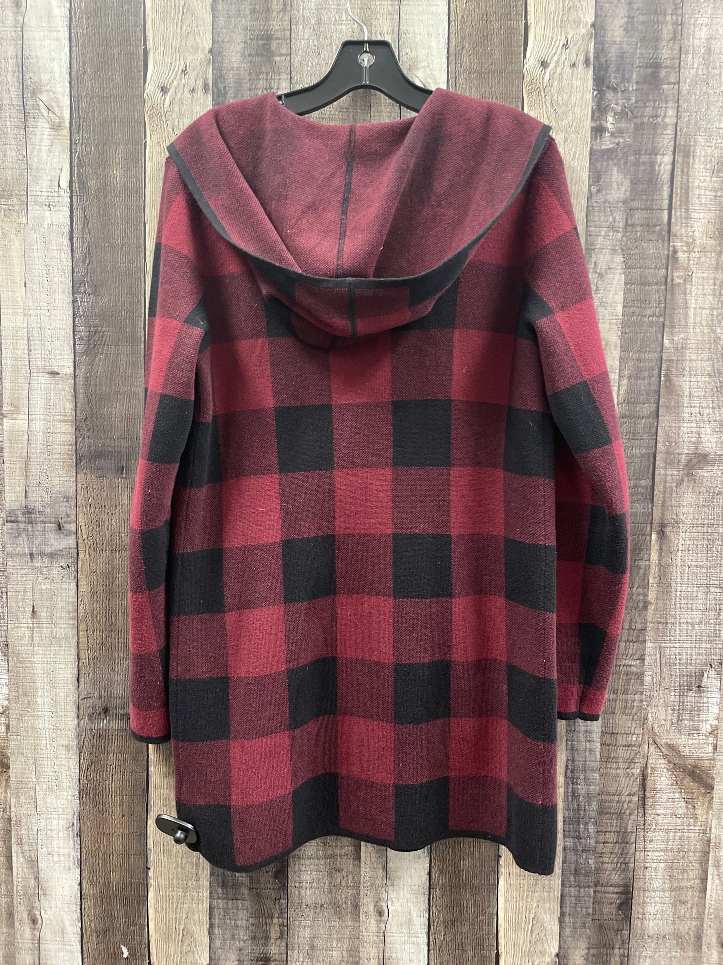 Cardigan By Adrienne Vittadini In Black & Red, Size: M