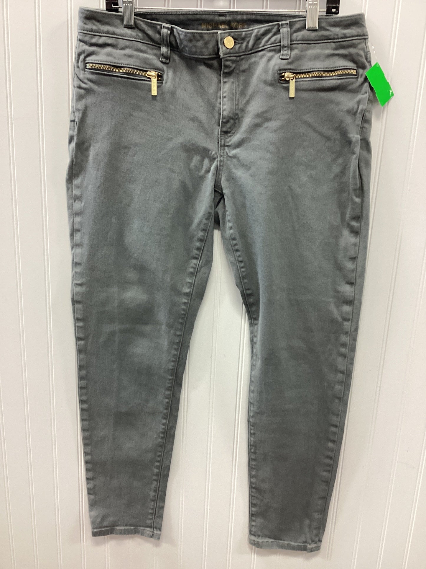 Jeans Skinny By Michael By Michael Kors In Grey Denim, Size:14