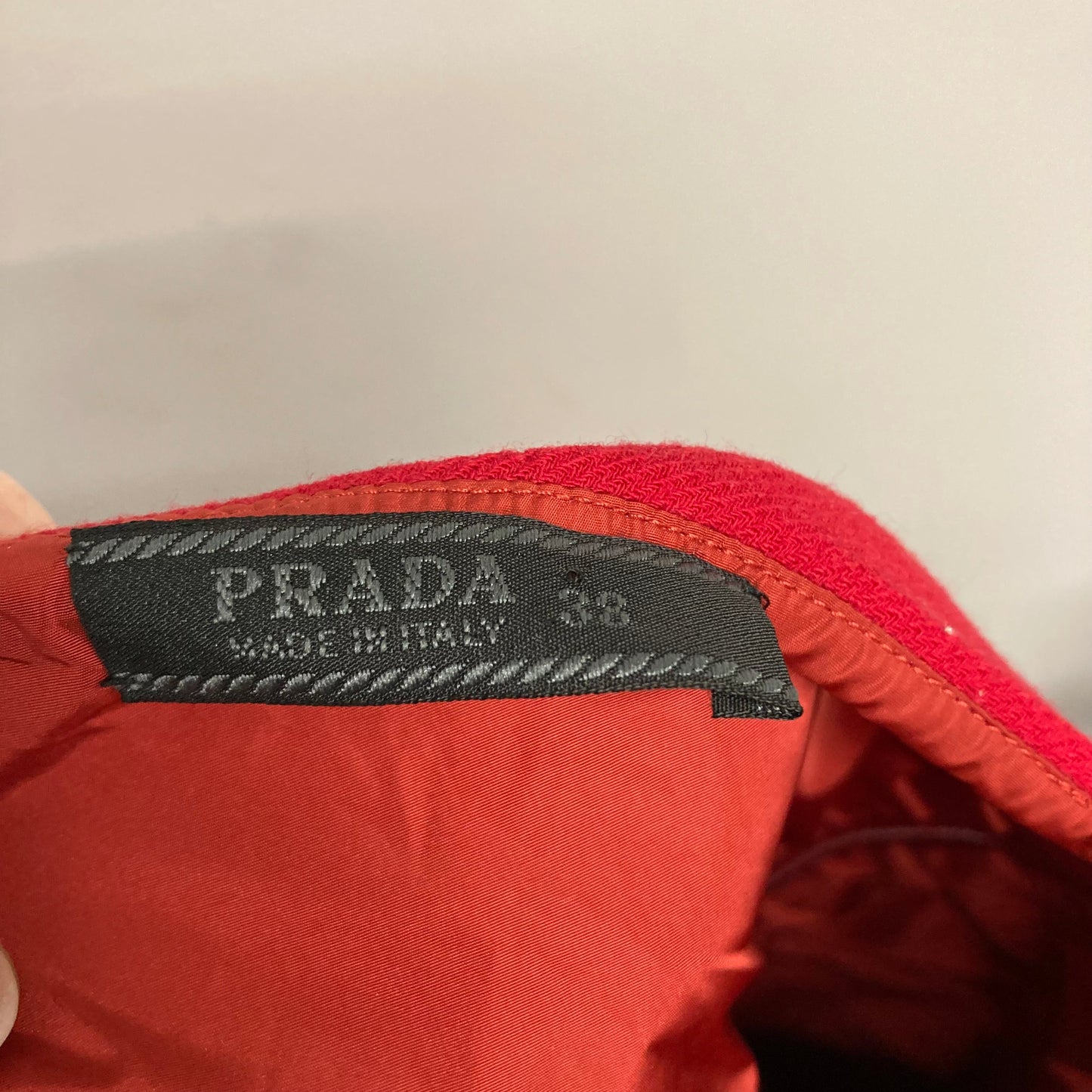 Skirt Luxury Designer By Prada In Red, Size:2. Size 38