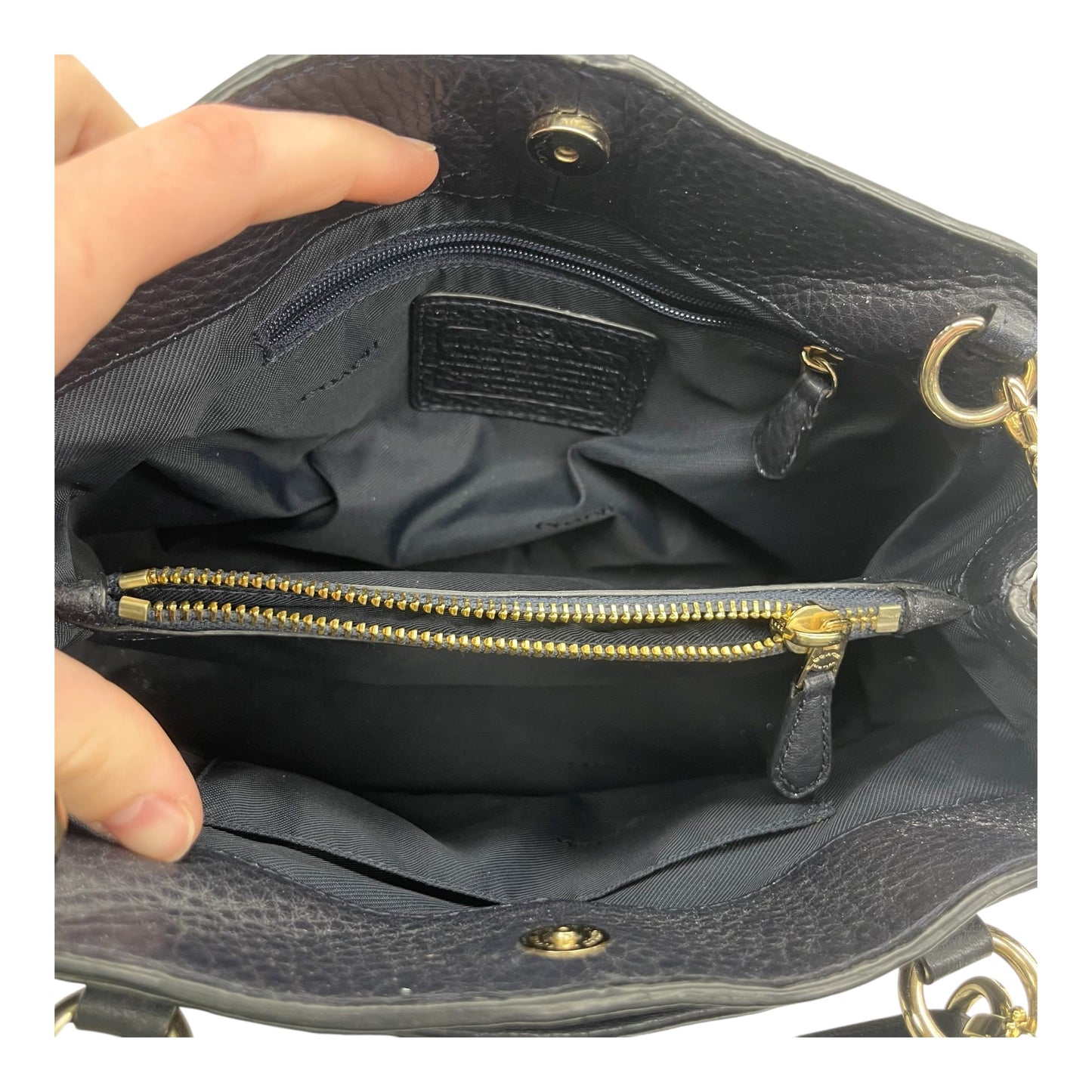 Handbag Designer By Coach In Blue, Size:Medium