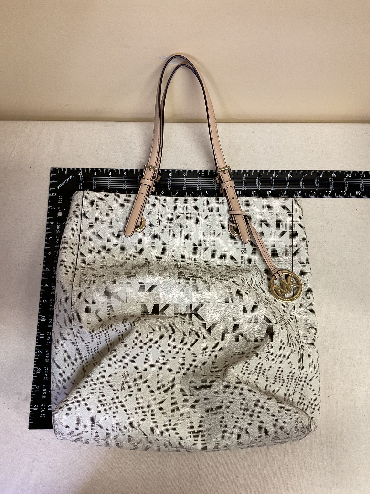 Handbag Designer By Michael Kors In Cream, Size:Large