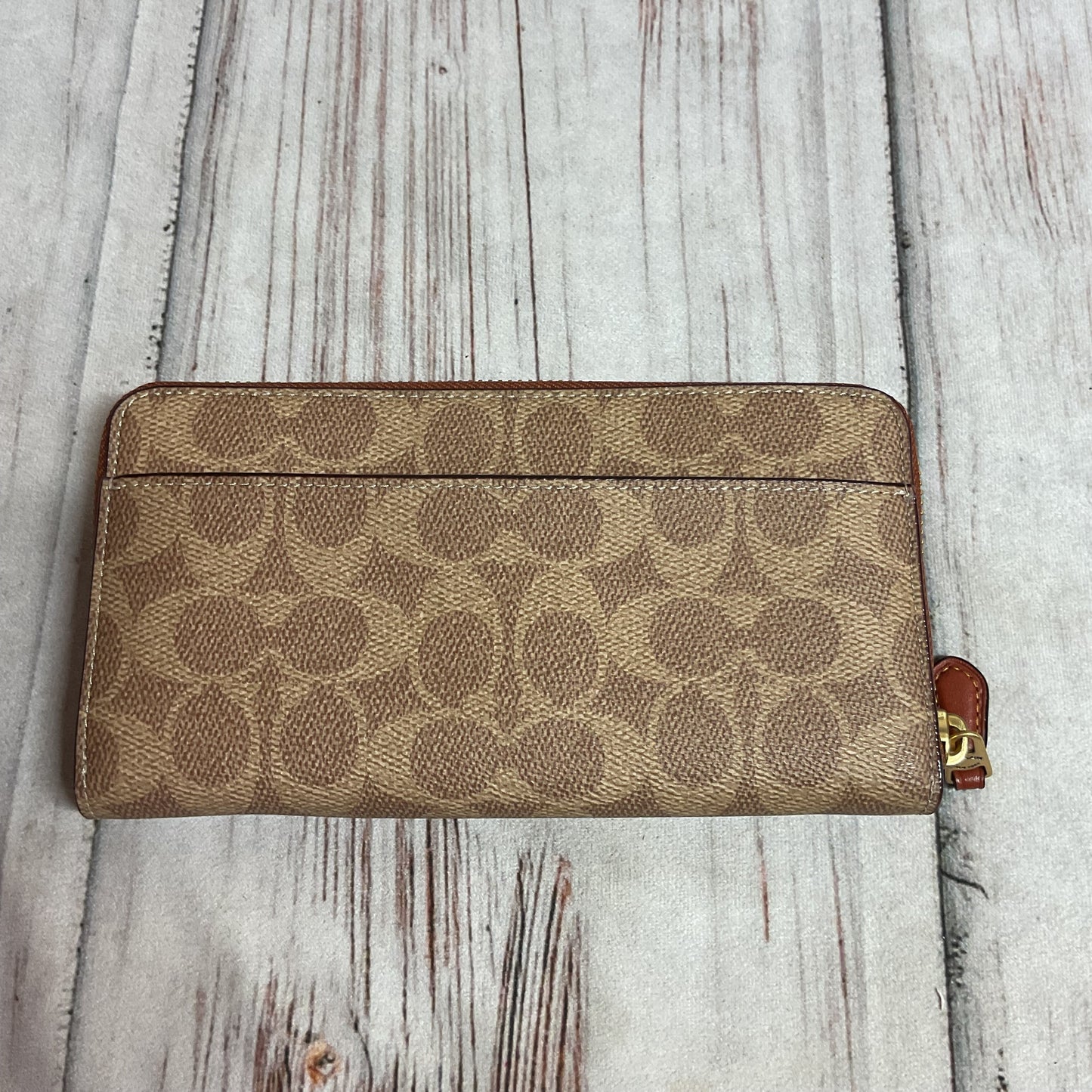 Wallet Designer By Coach In Brown & Red, Size:Large