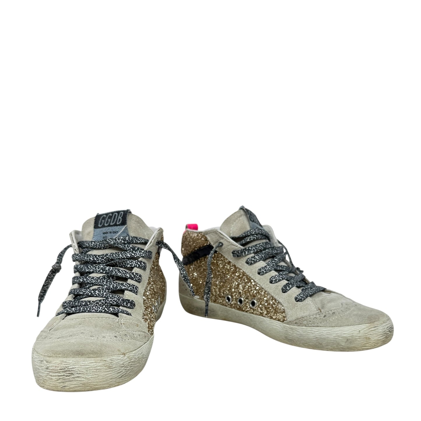 Mid Star Glitter Sneakers Luxury Designer By Golden Goose In Gold, Size: US 8/IT 38
