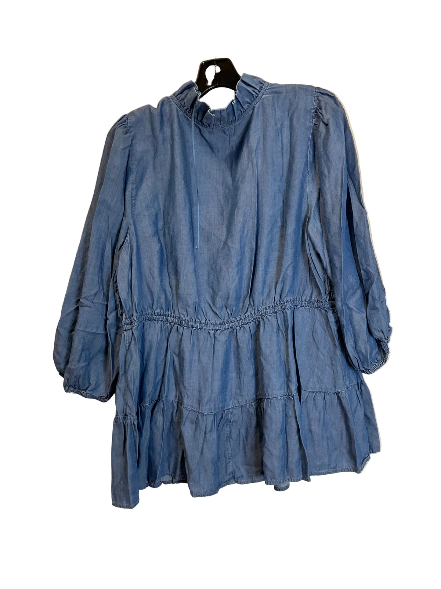 Top 3/4 Sleeve By Crown And Ivy In Blue, Size: 1x