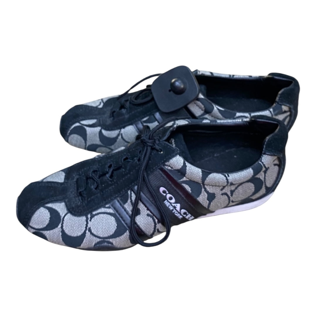 Shoes Designer By Coach In Black & Grey, Size:7.5
