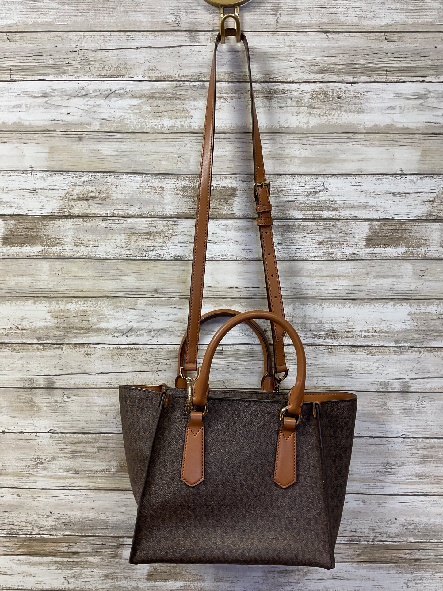 Crossbody Designer By Michael Kors In Brown, Size:Medium