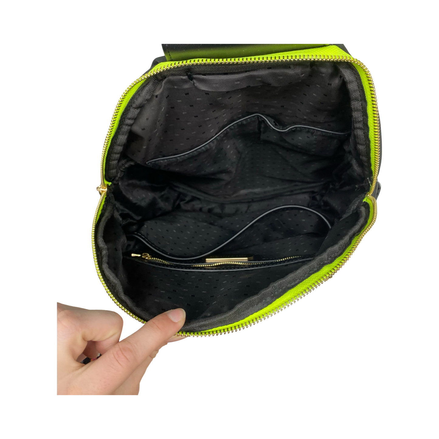 Backpack By Madison West In Black & Green, Size:Medium