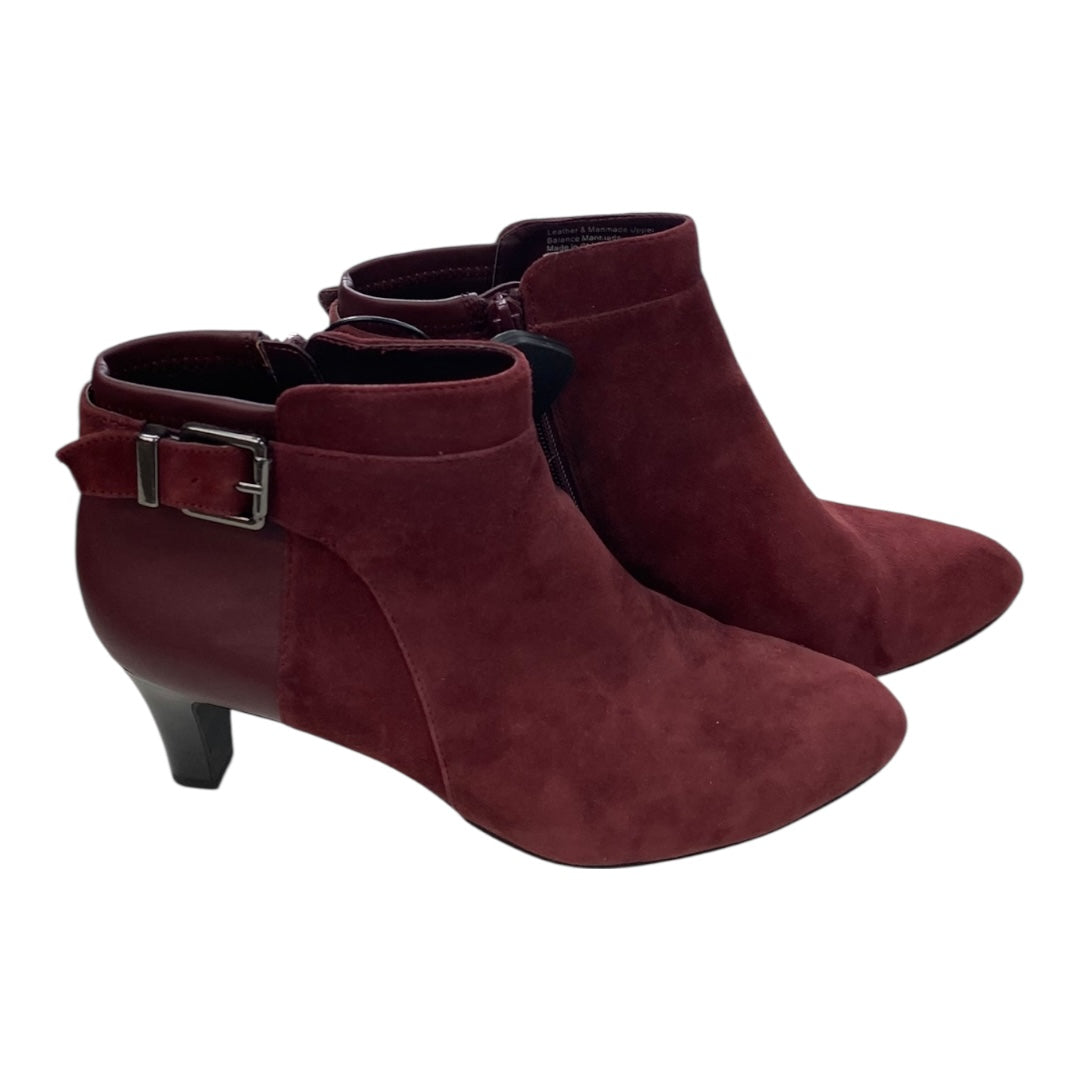 Boots Ankle Heels By Alfani In Maroon, Size:8