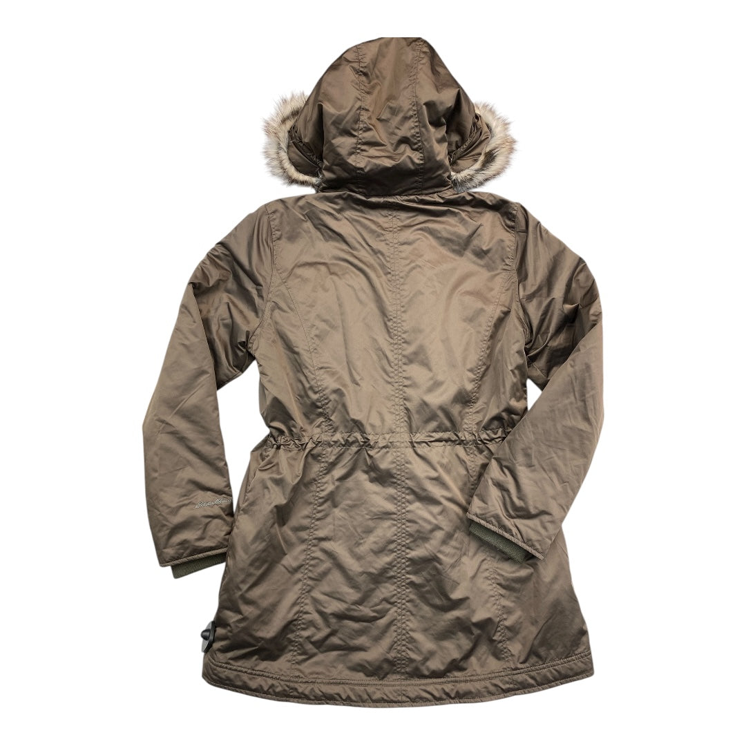 Jacket Puffer & Quilted By Eddie Bauer In Brown, Size:Xl
