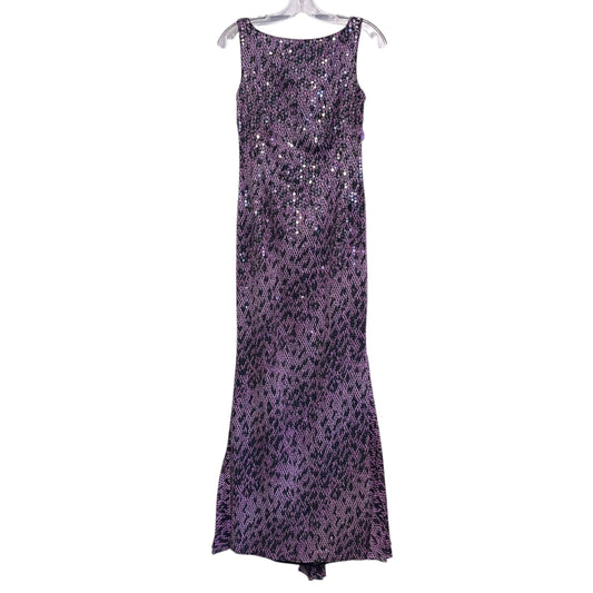Dress Designer By Escada In Black & Purple, Size:Xs