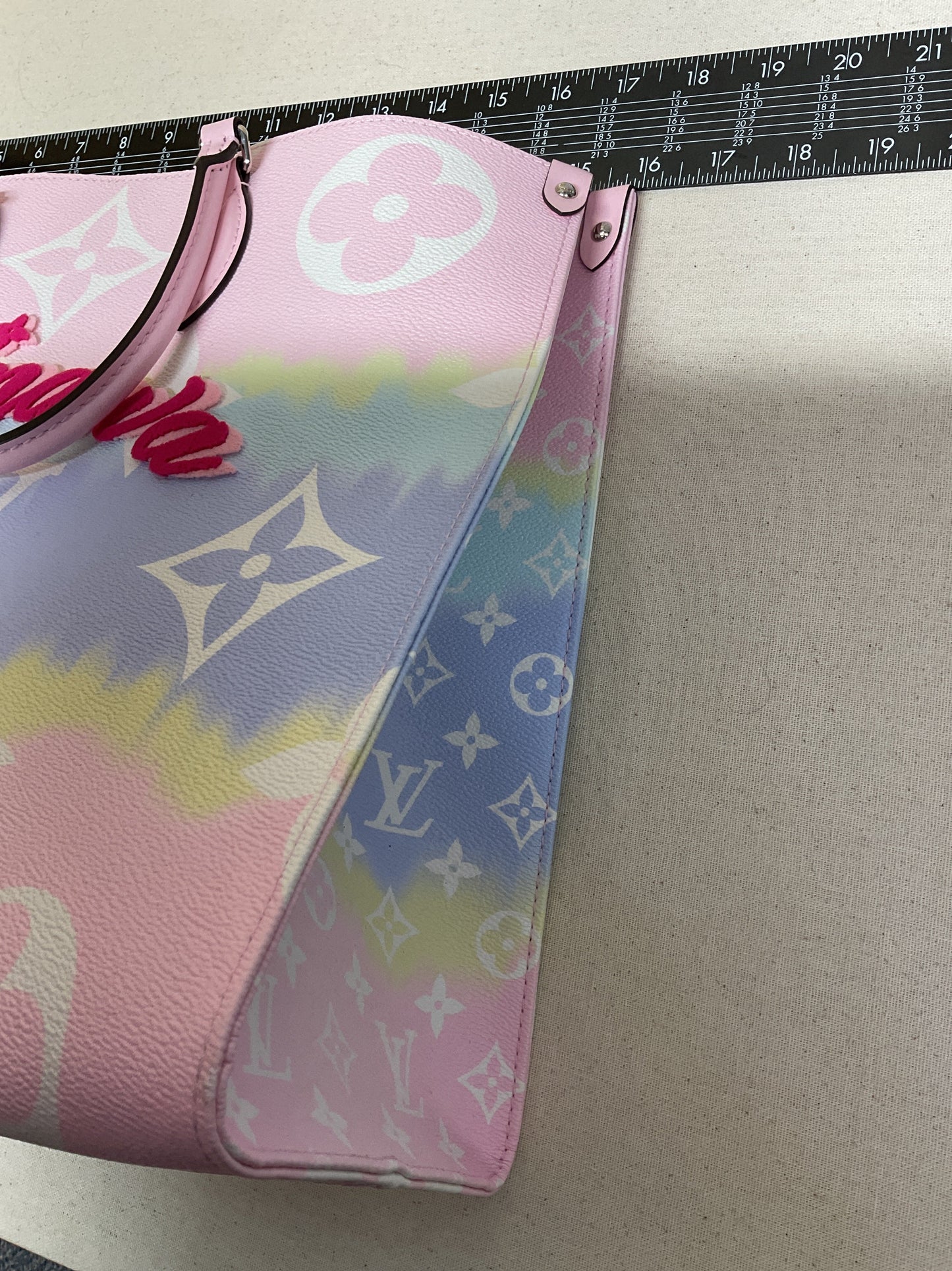 Handbag Luxury Designer By Louis Vuitton In Blue & Pink, Size:Large