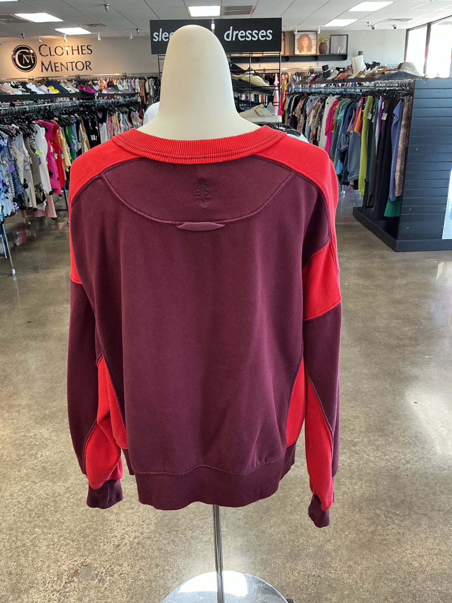 Athletic Sweatshirt Crewneck By Free People In Red, Size:M
