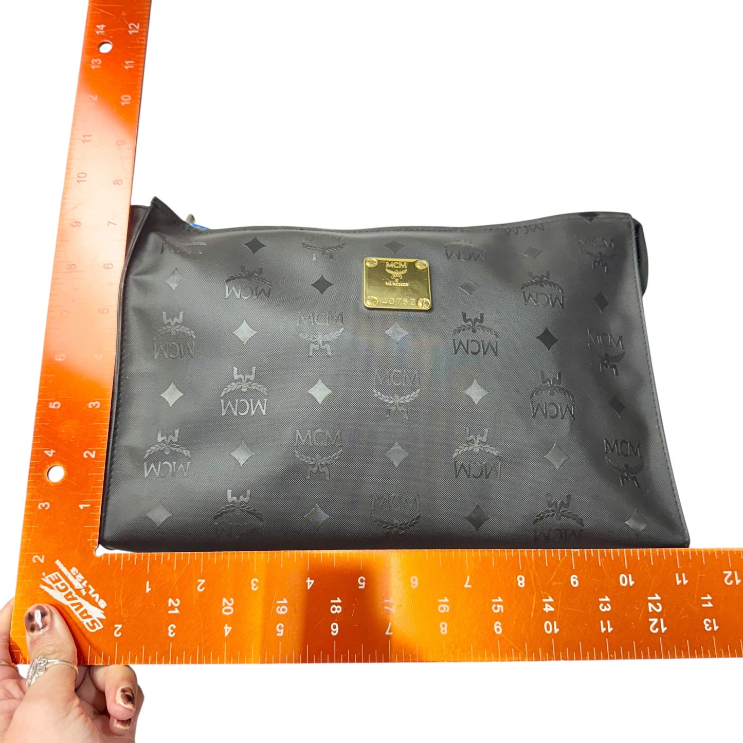 Makeup Bag Luxury Designer By Mcm, Size: Medium