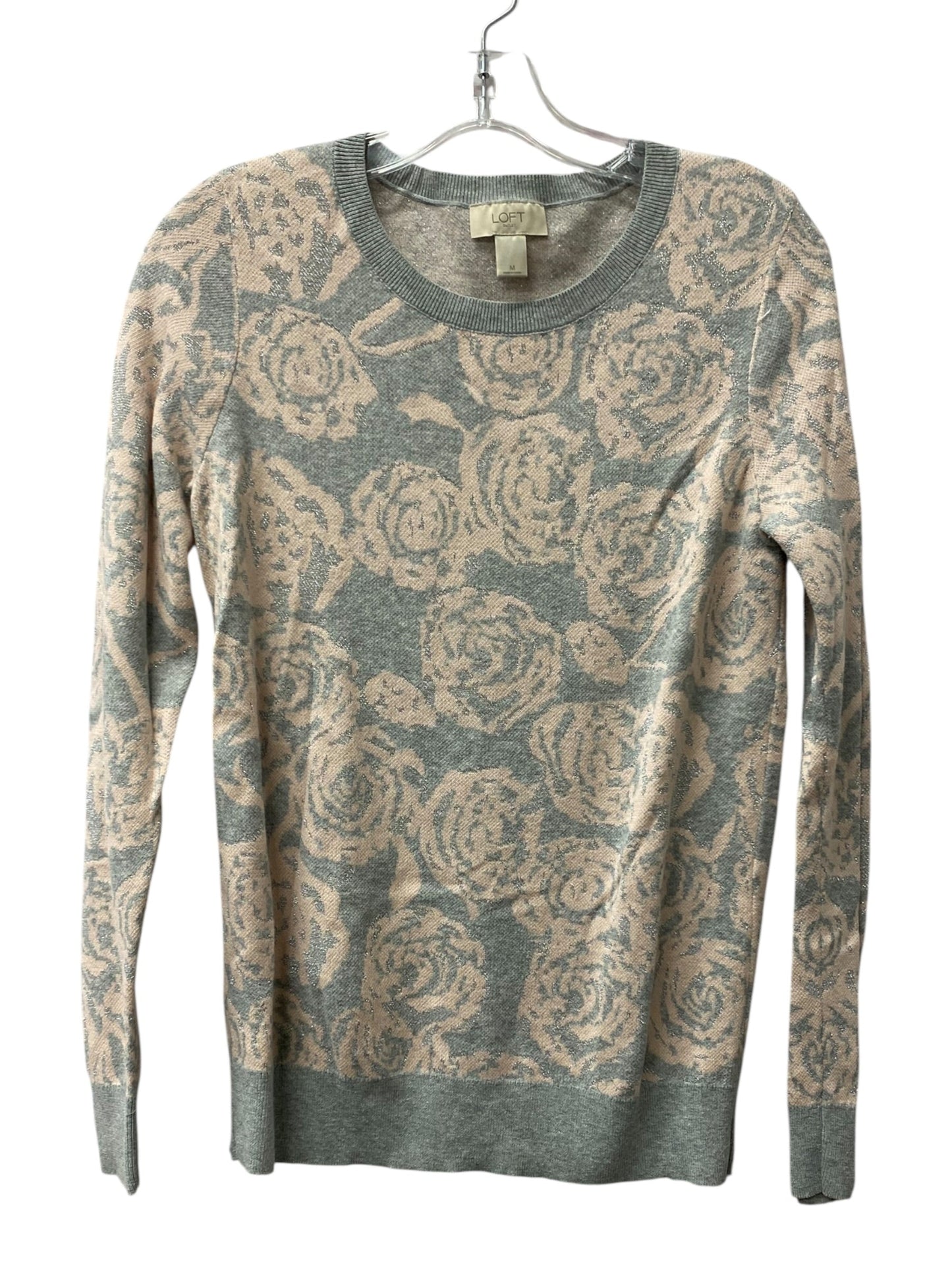 Sweater By Loft In Grey & Pink, Size:M