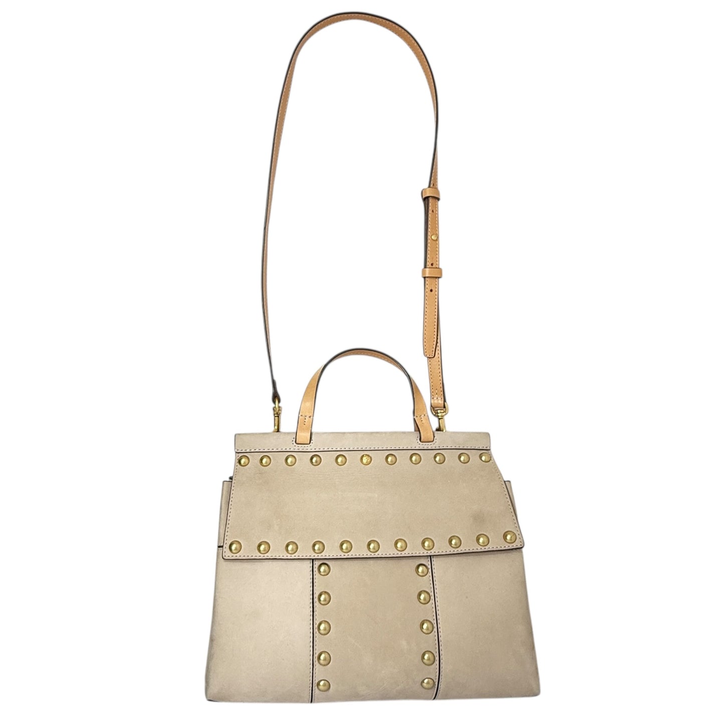 Block-T Studded Satchel
Designer By Tory Burch, Size: Medium