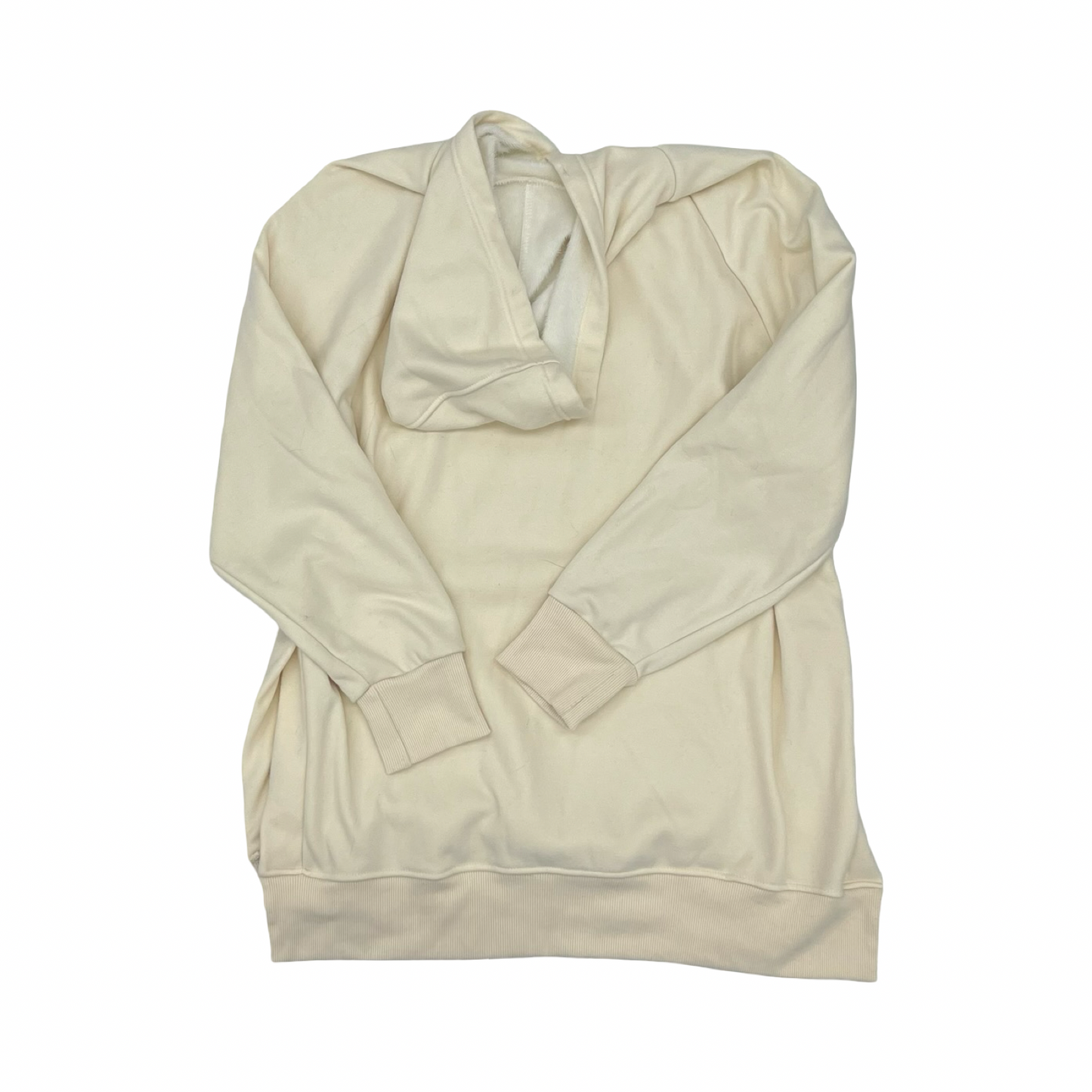 Sweatshirt Hoodie By Clothes Mentor In Cream, Size:Xl